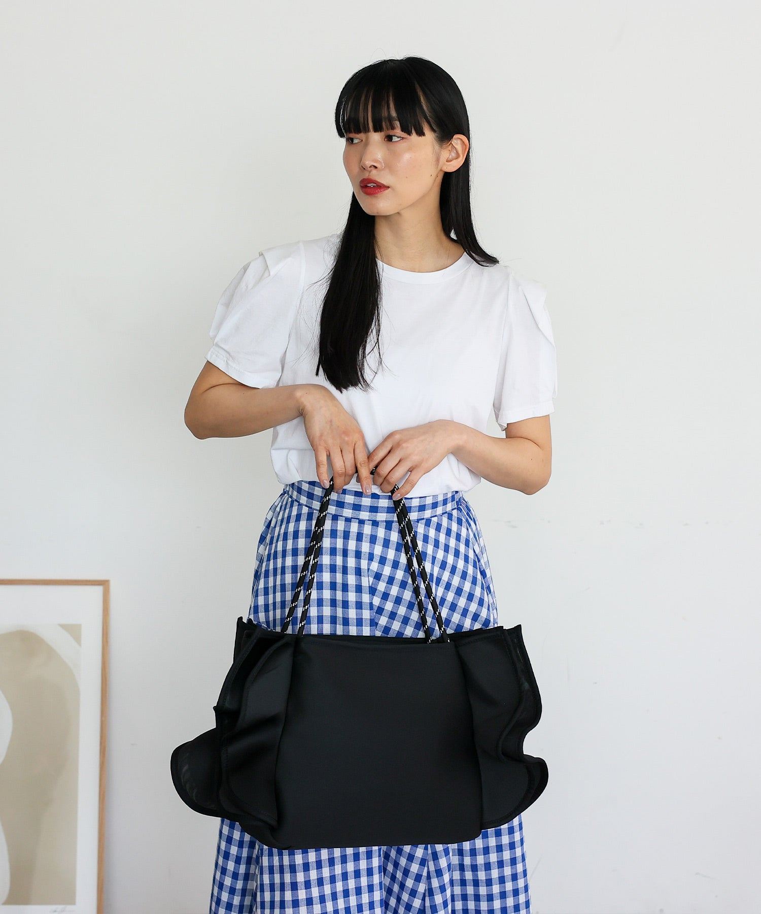 ヴィータフェリーチェ VitaFelice フリルBIGトートバッグ （BLACK） BLACK