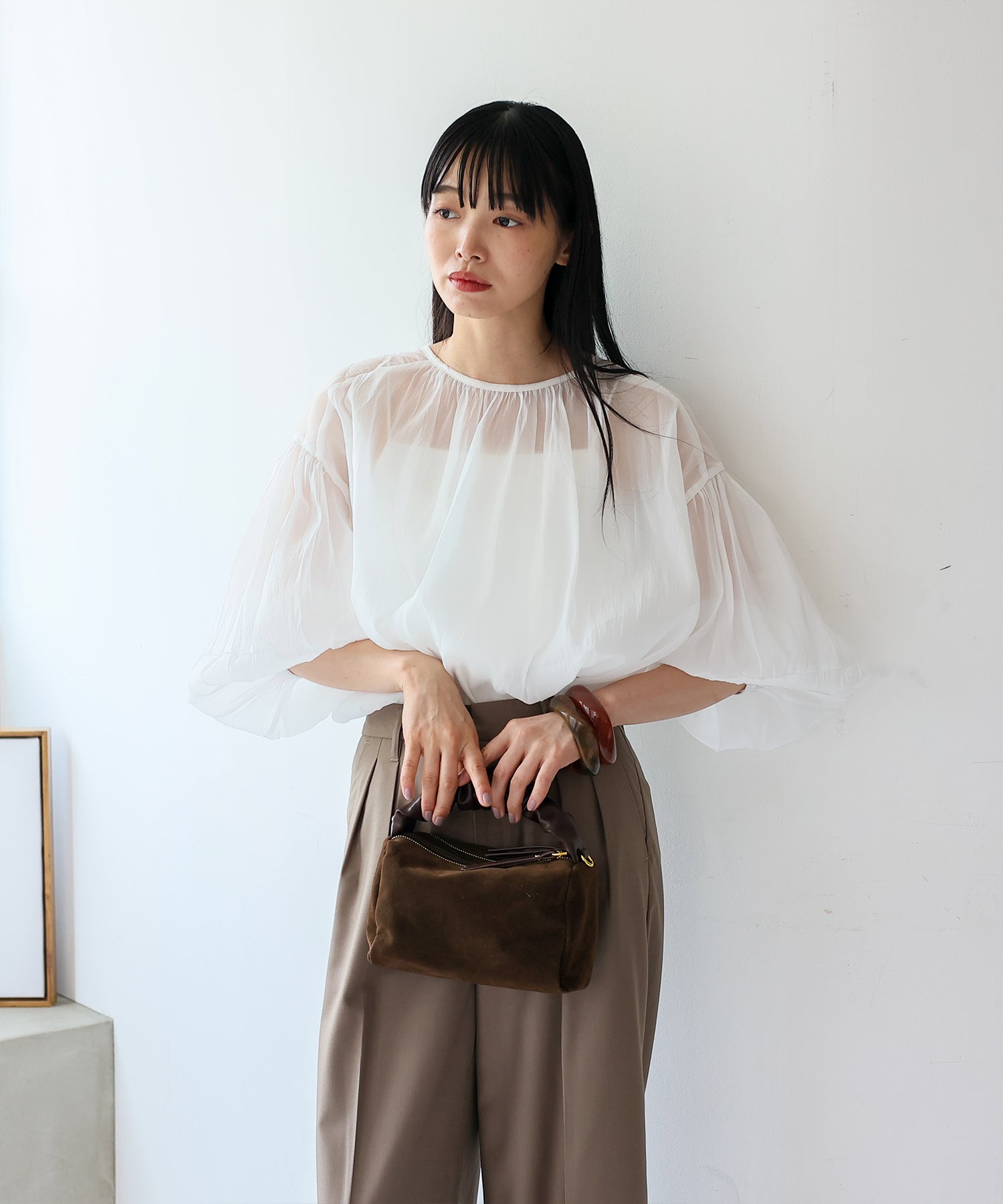ヴィータフェリーチェ VitaFelice スエードワンハンドルバッグ （BROWN） BROWN