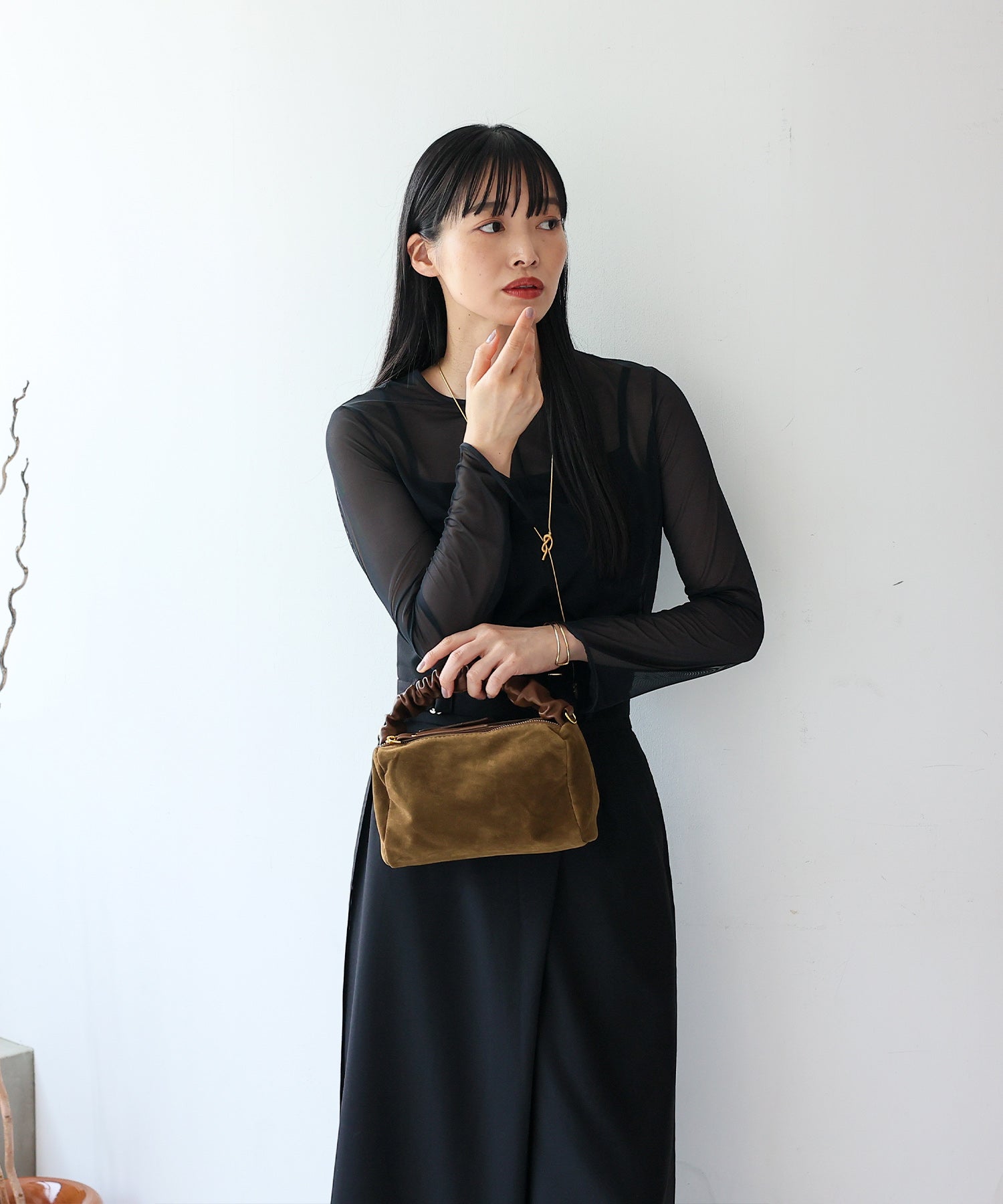 ヴィータフェリーチェ VitaFelice スエードワンハンドルバッグ （BROWN） BROWN