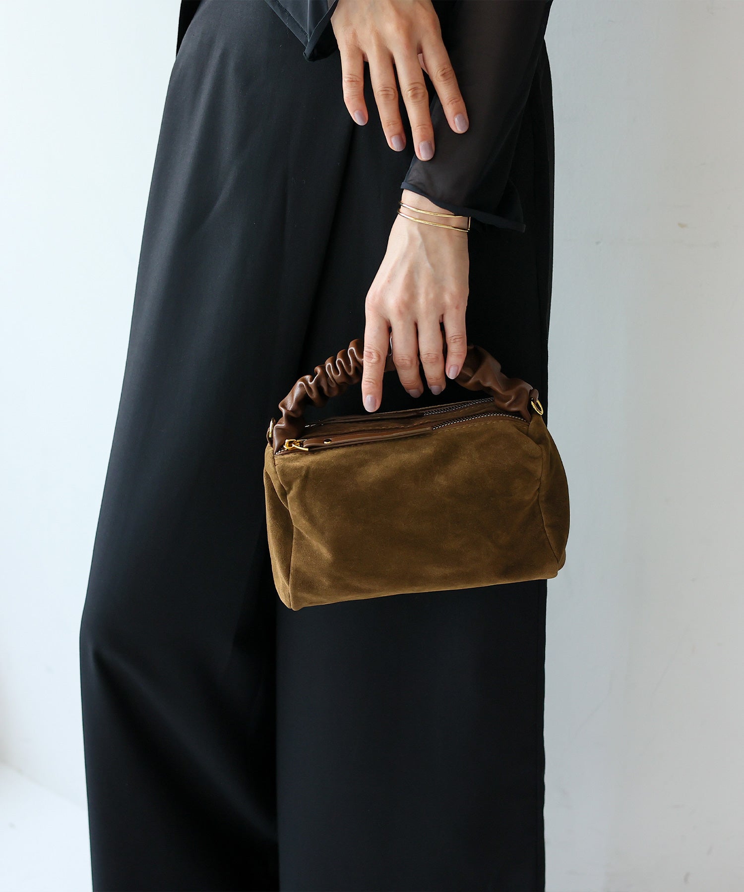 ヴィータフェリーチェ VitaFelice スエードワンハンドルバッグ （BROWN） BROWN