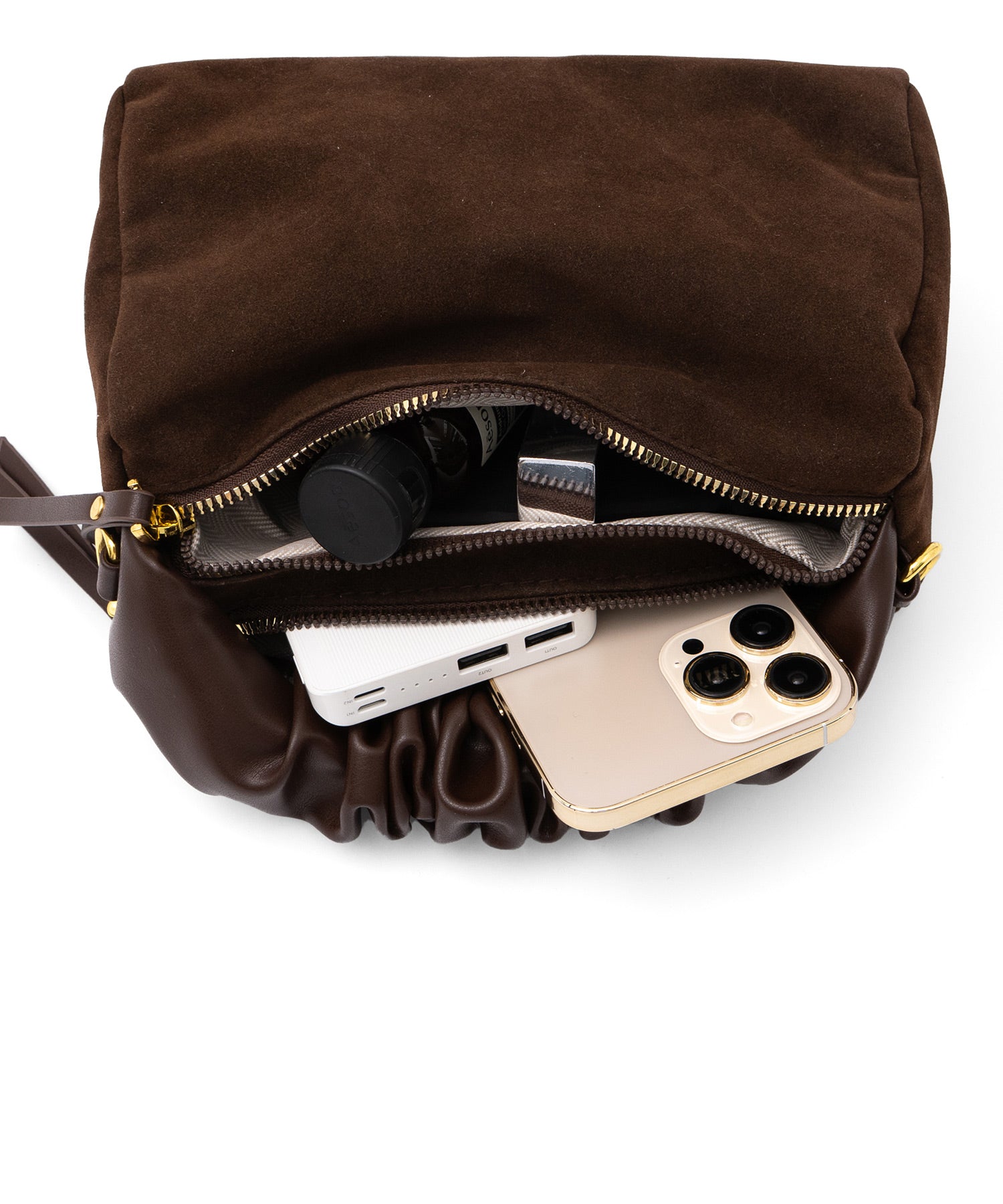ヴィータフェリーチェ VitaFelice スエードワンハンドルバッグ （BROWN） BROWN