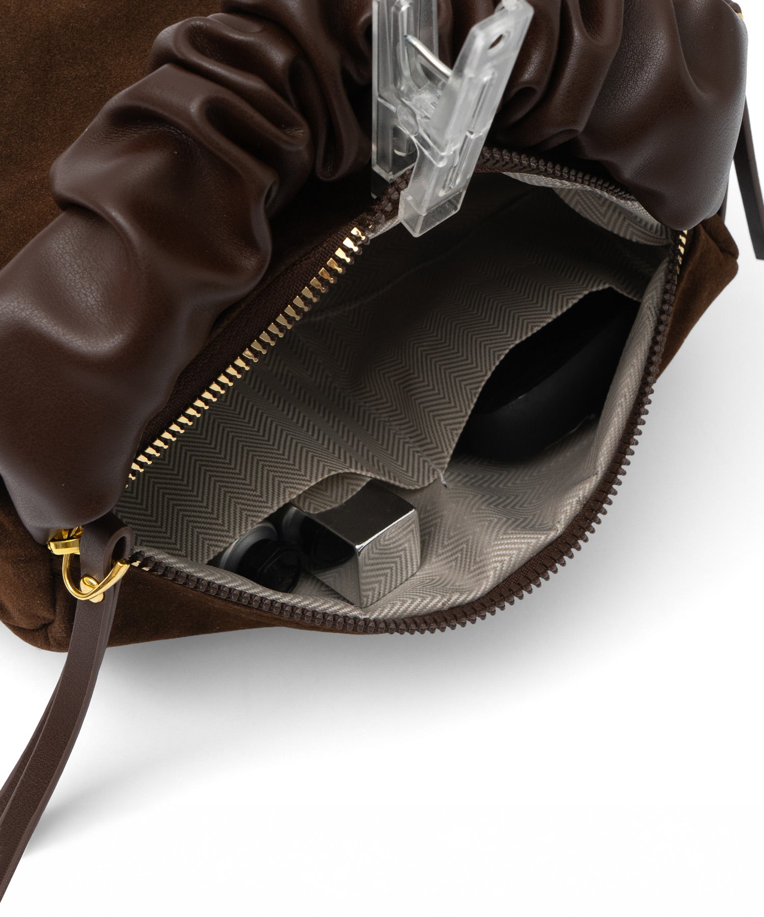 ヴィータフェリーチェ VitaFelice スエードワンハンドルバッグ （BROWN） BROWN