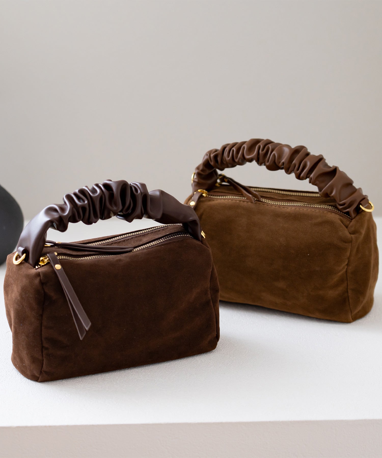 ヴィータフェリーチェ VitaFelice スエードワンハンドルバッグ （BROWN） BROWN