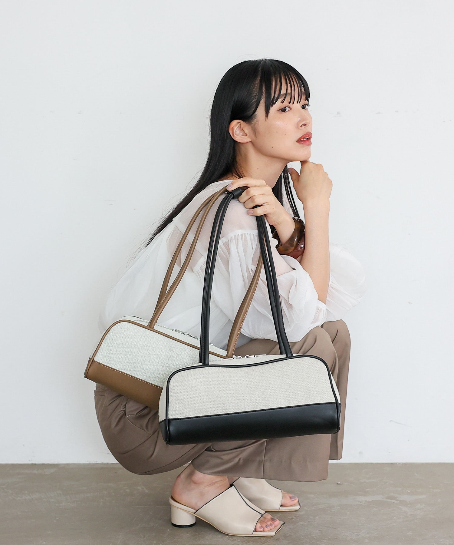 ヴィータフェリーチェ VitaFelice ロングハンドルミニボストンバッグ （BLACK） BLACK
