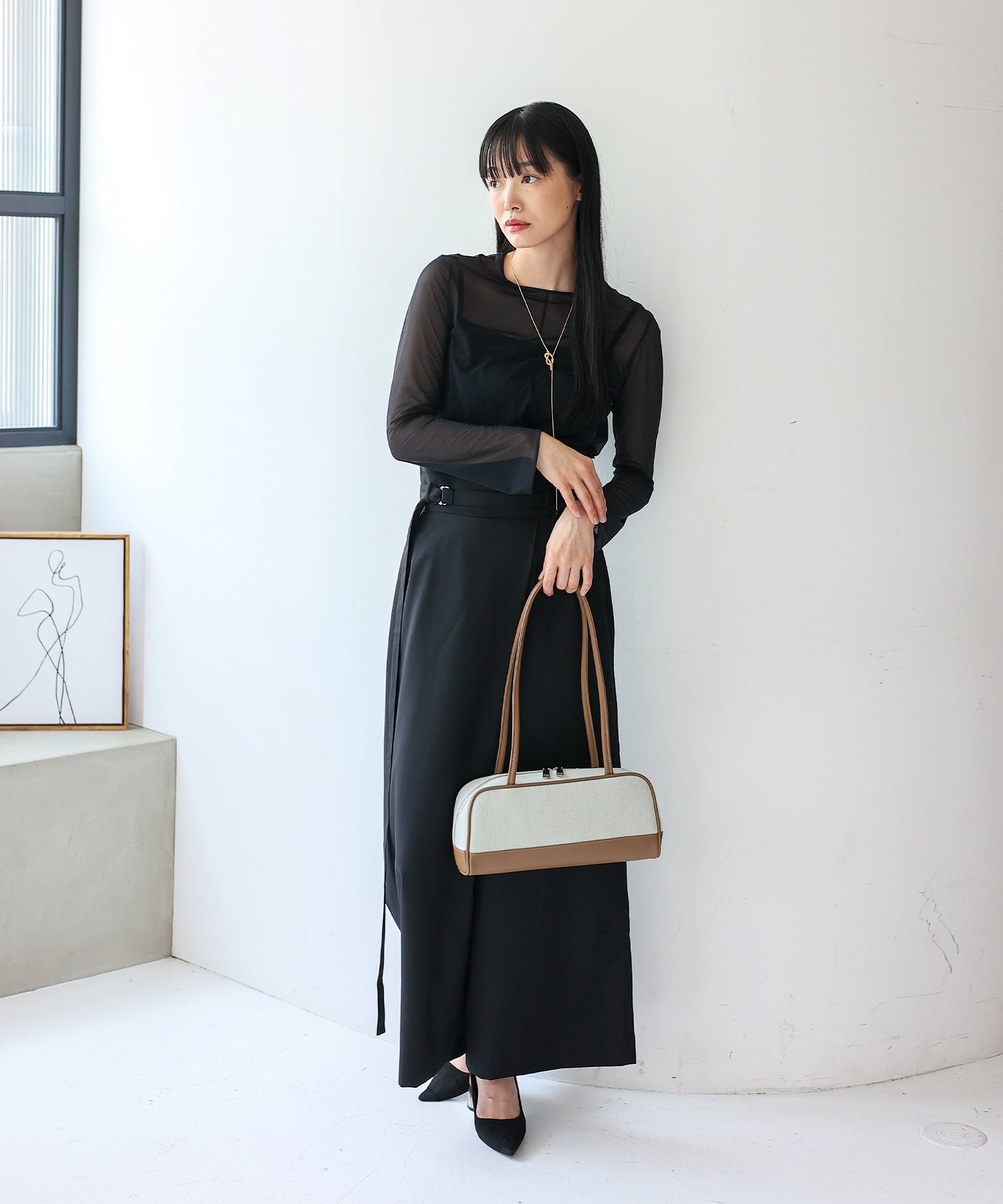 ヴィータフェリーチェ VitaFelice ロングハンドルミニボストンバッグ （BLACK） BLACK