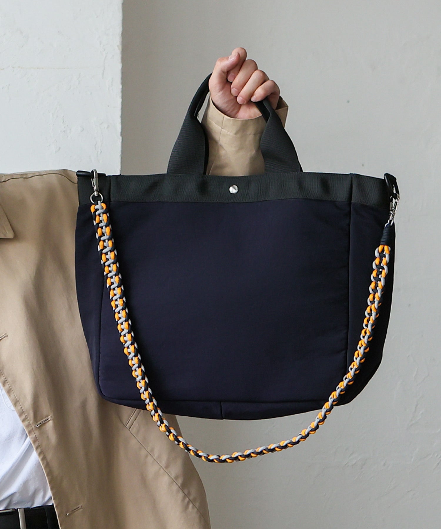 ヴィータフェリーチェ VitaFelice ナイロントート編みショルダー付き （DNAVY） DNAVY