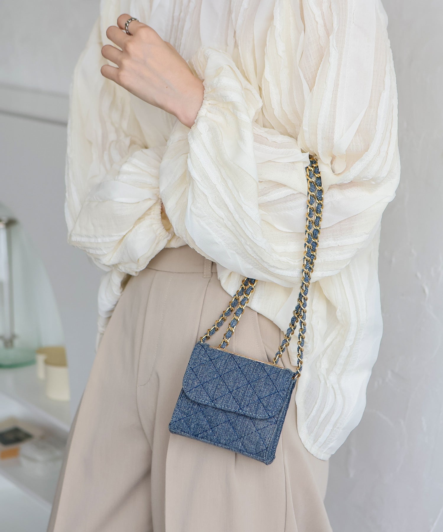 ヴィータフェリーチェ VitaFelice スクエアマイクロミニバッグ （DENIM） DENIM