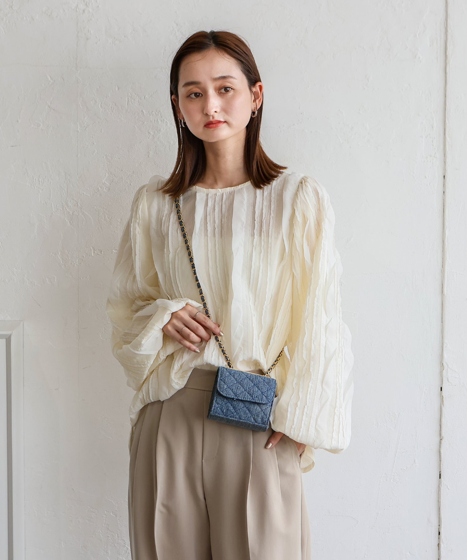 ヴィータフェリーチェ VitaFelice スクエアマイクロミニバッグ （DENIM） DENIM