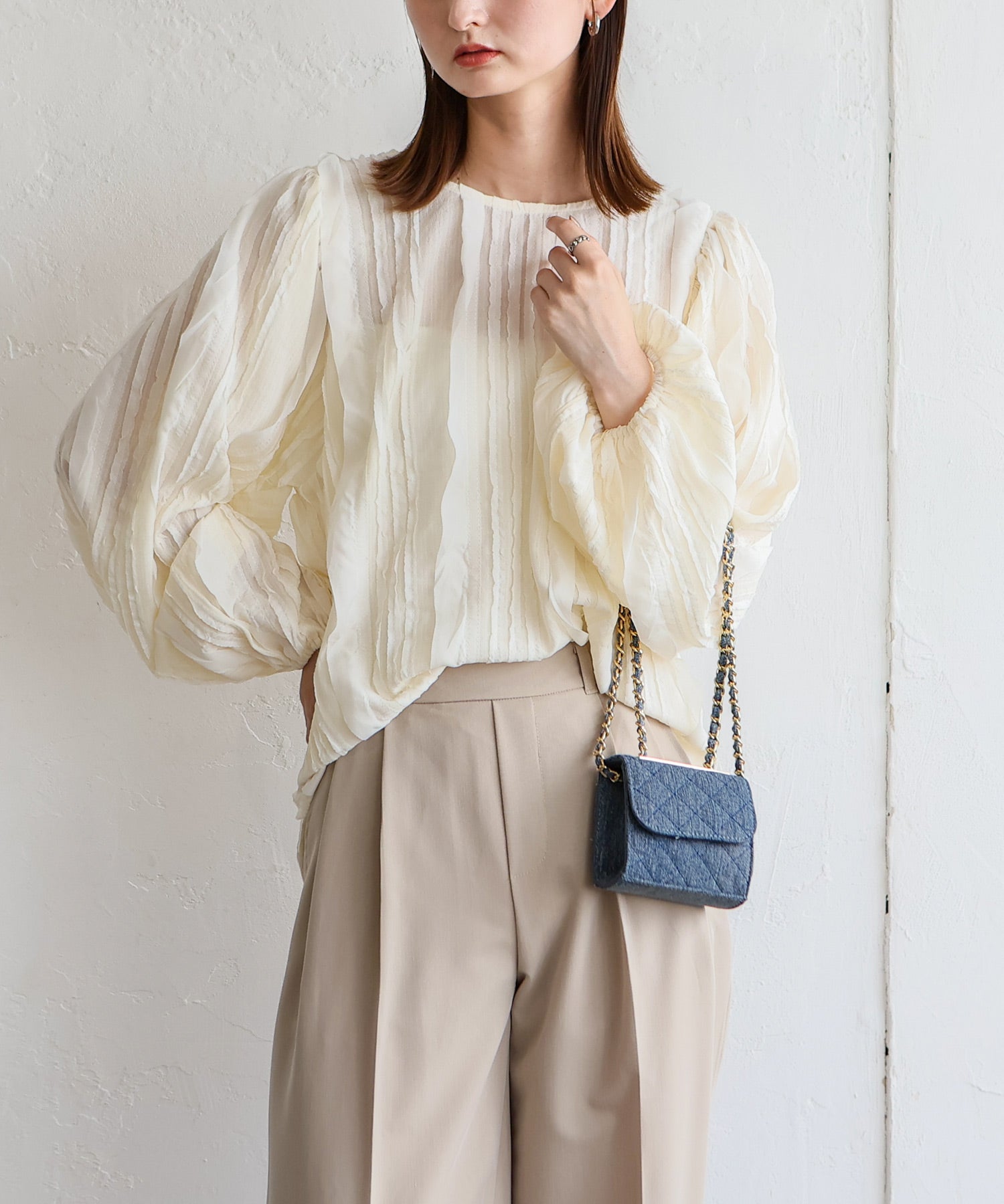 ヴィータフェリーチェ VitaFelice スクエアマイクロミニバッグ （DENIM） DENIM
