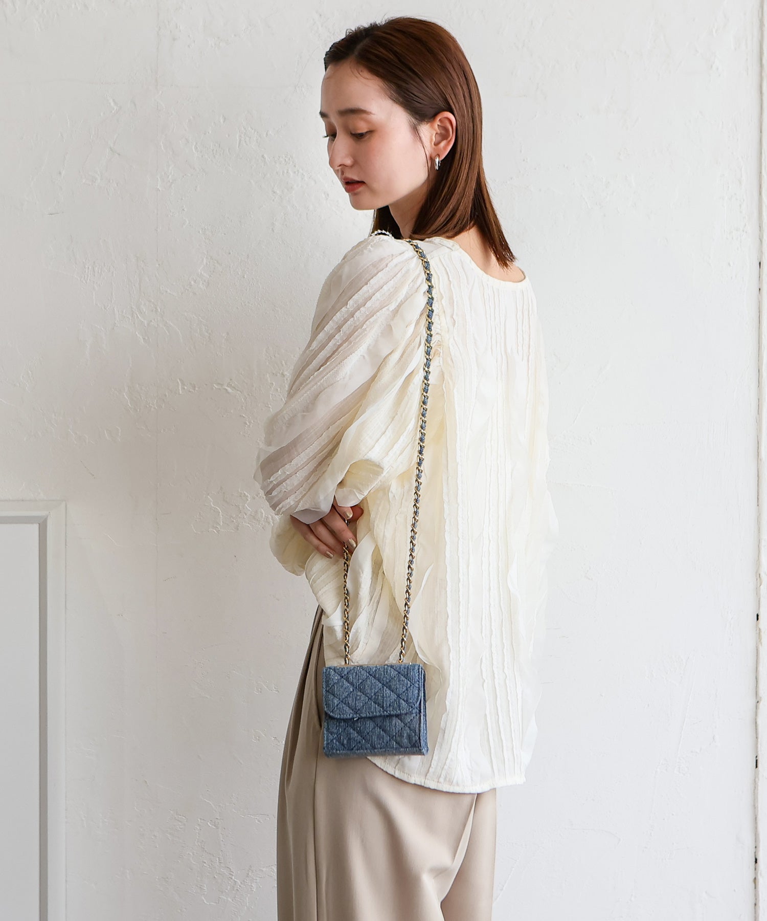 ヴィータフェリーチェ VitaFelice スクエアマイクロミニバッグ （DENIM） DENIM