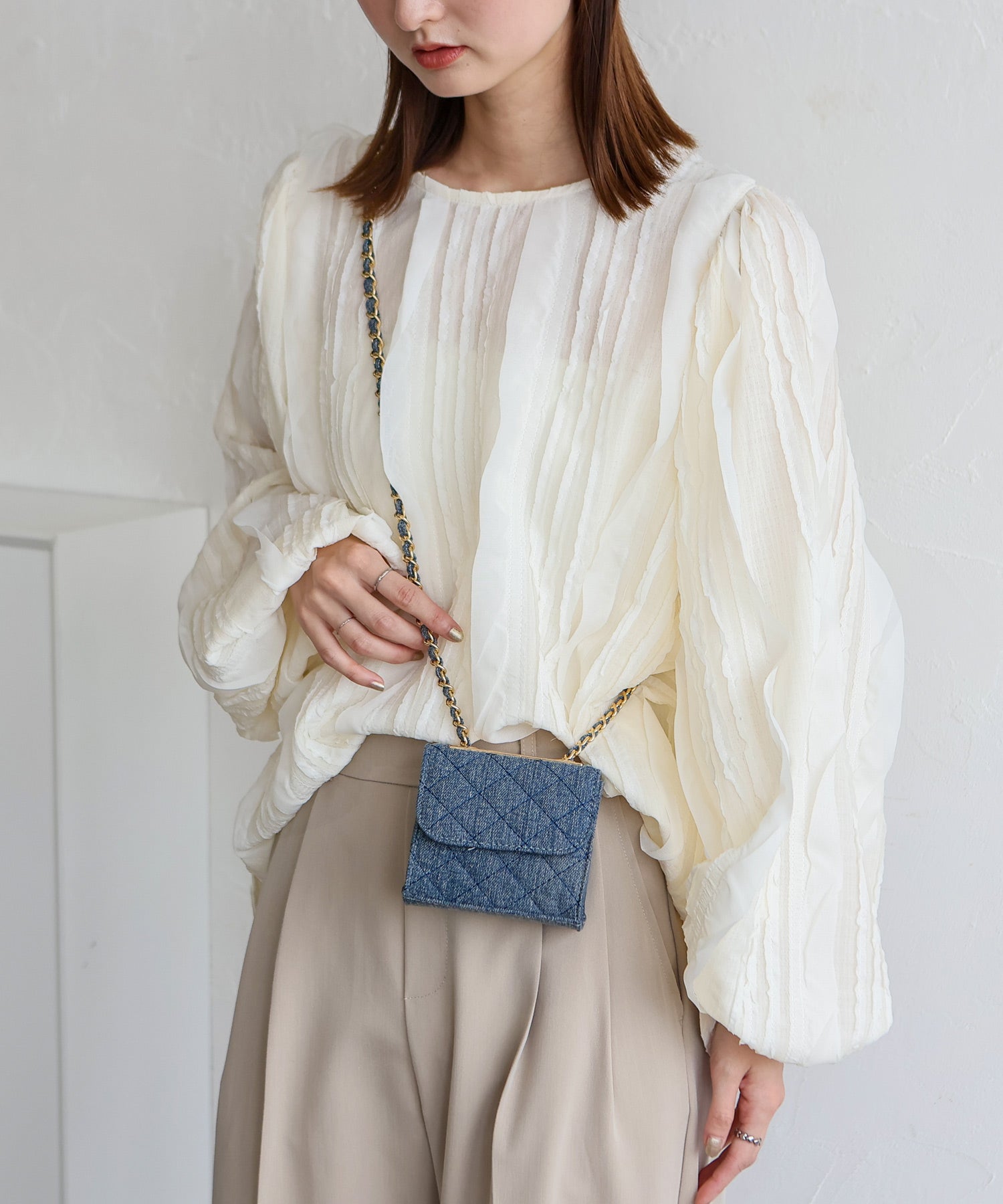 ヴィータフェリーチェ VitaFelice スクエアマイクロミニバッグ （DENIM） DENIM