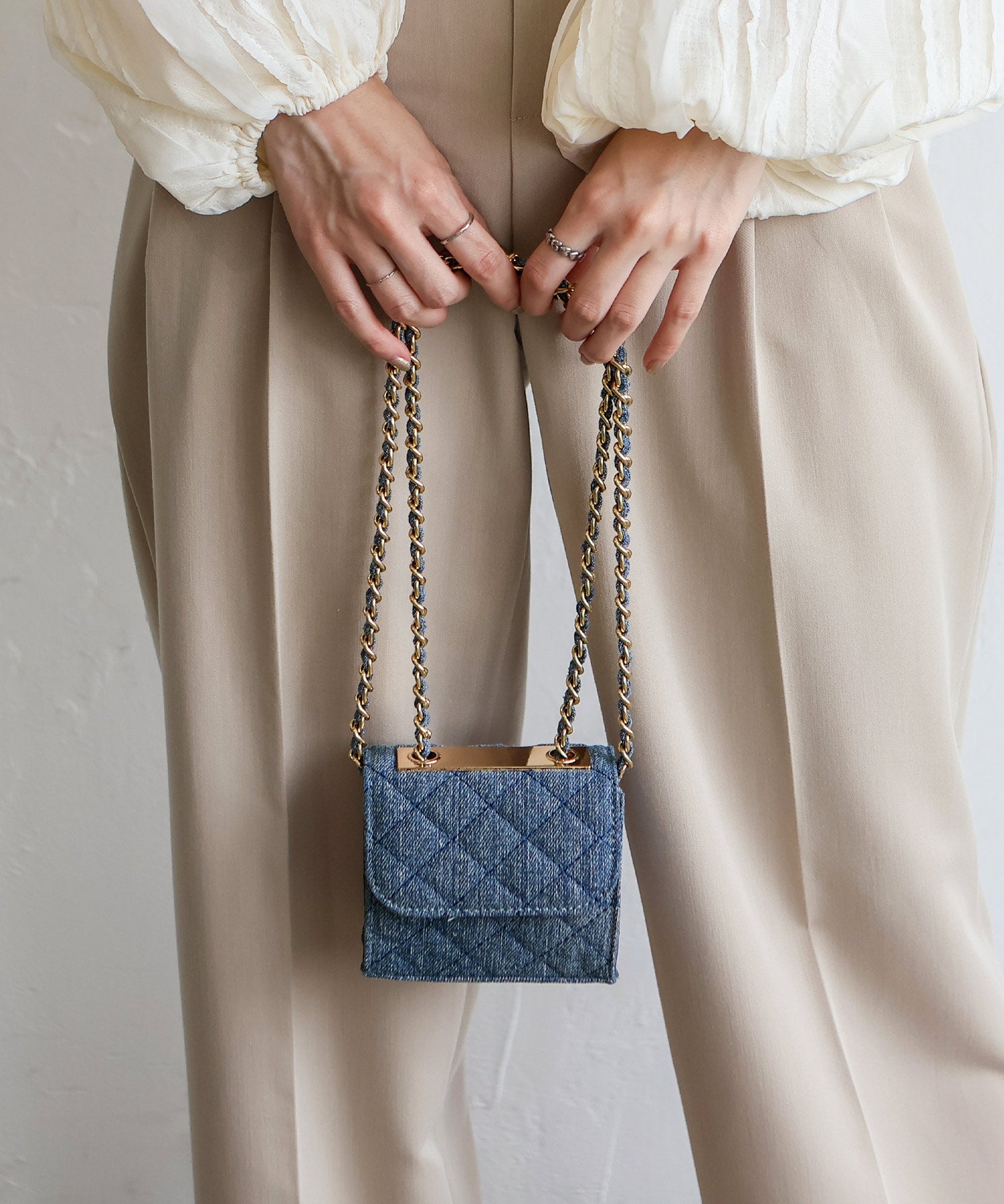 ヴィータフェリーチェ VitaFelice スクエアマイクロミニバッグ （DENIM） DENIM