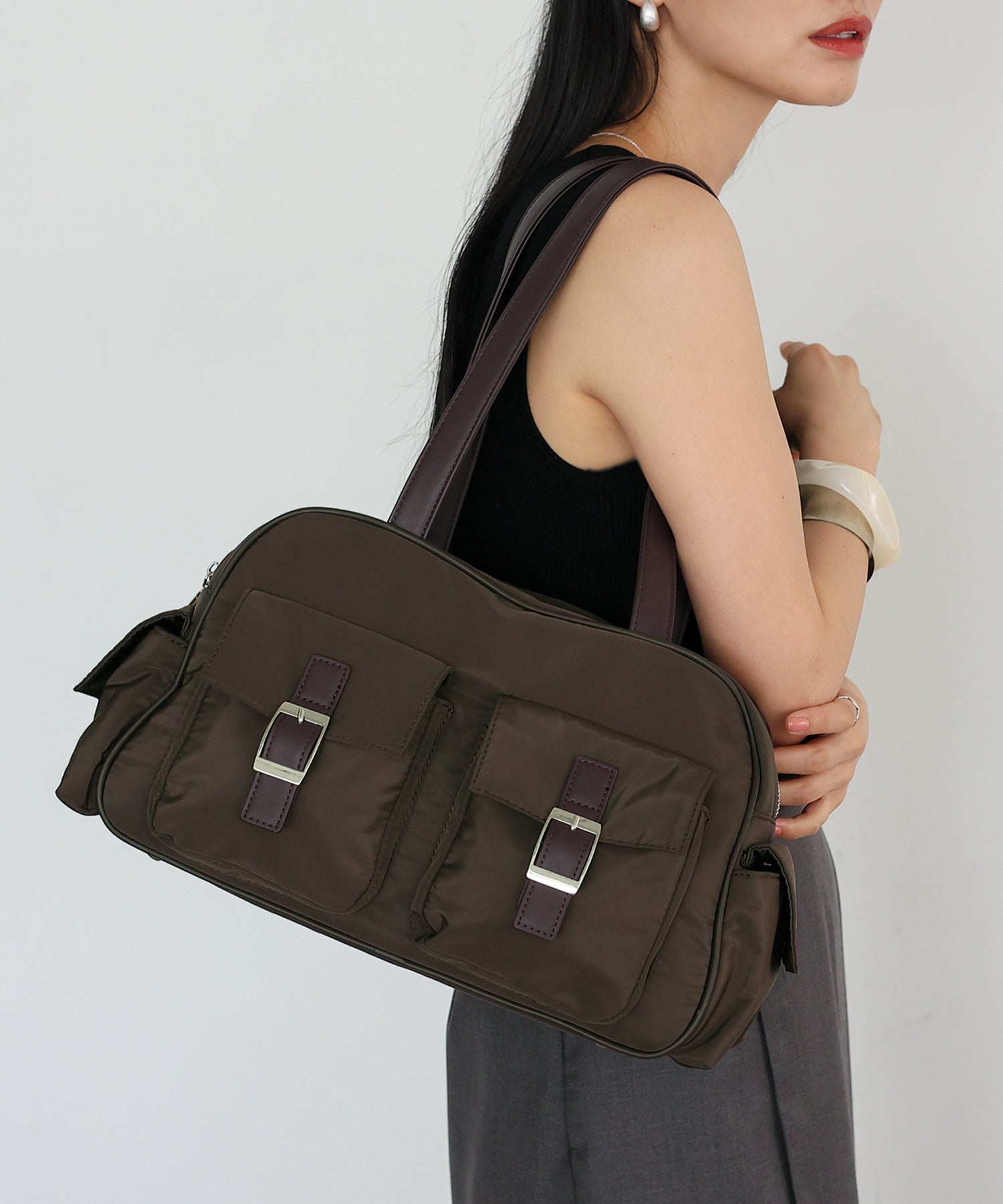 ヴィータフェリーチェ VitaFelice ナイロンミニダッフルバッグ （BROWN） BROWN