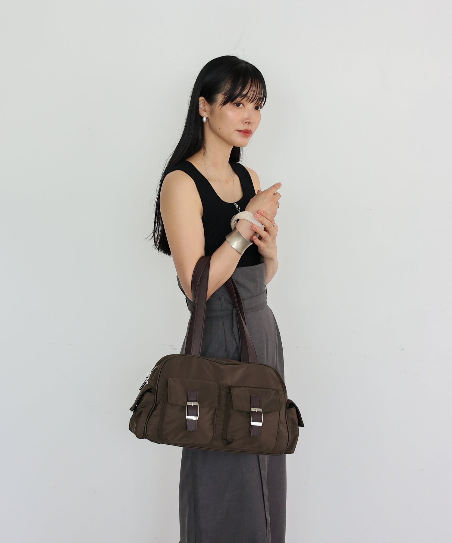 ヴィータフェリーチェ VitaFelice ナイロンミニダッフルバッグ （BROWN） BROWN