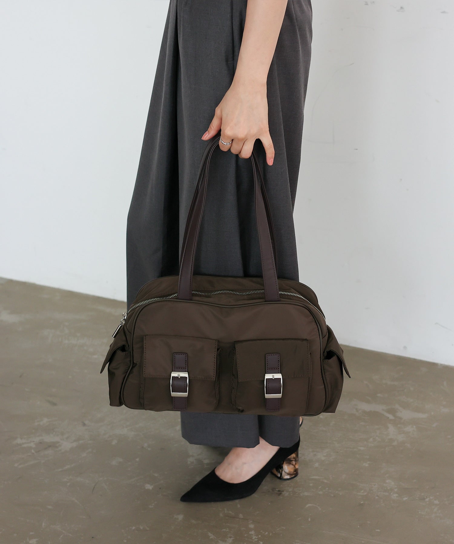 ヴィータフェリーチェ VitaFelice ナイロンミニダッフルバッグ （BROWN） BROWN