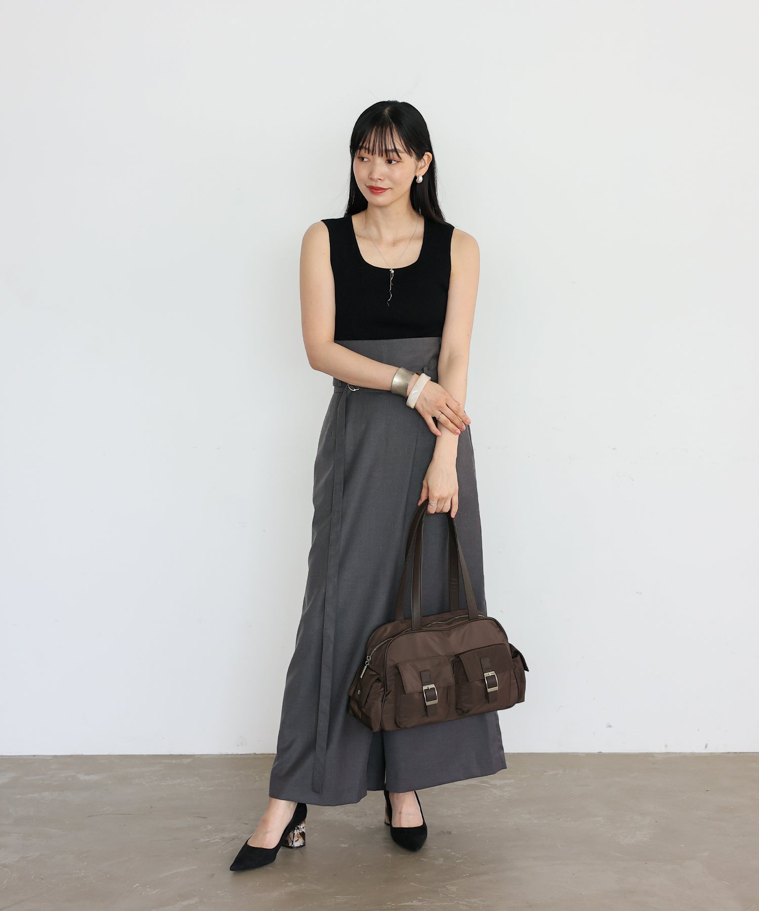 ヴィータフェリーチェ VitaFelice ナイロンミニダッフルバッグ （BROWN） BROWN