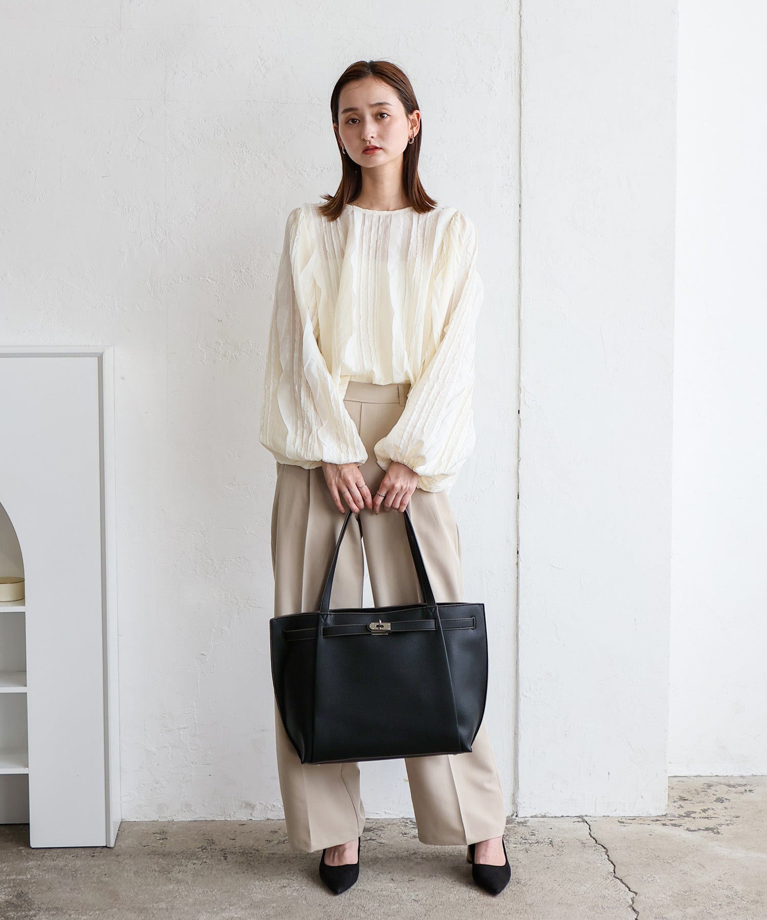 ヴィータフェリーチェ VitaFelice ロングハンドルトートバッグ （BLACK） BLACK