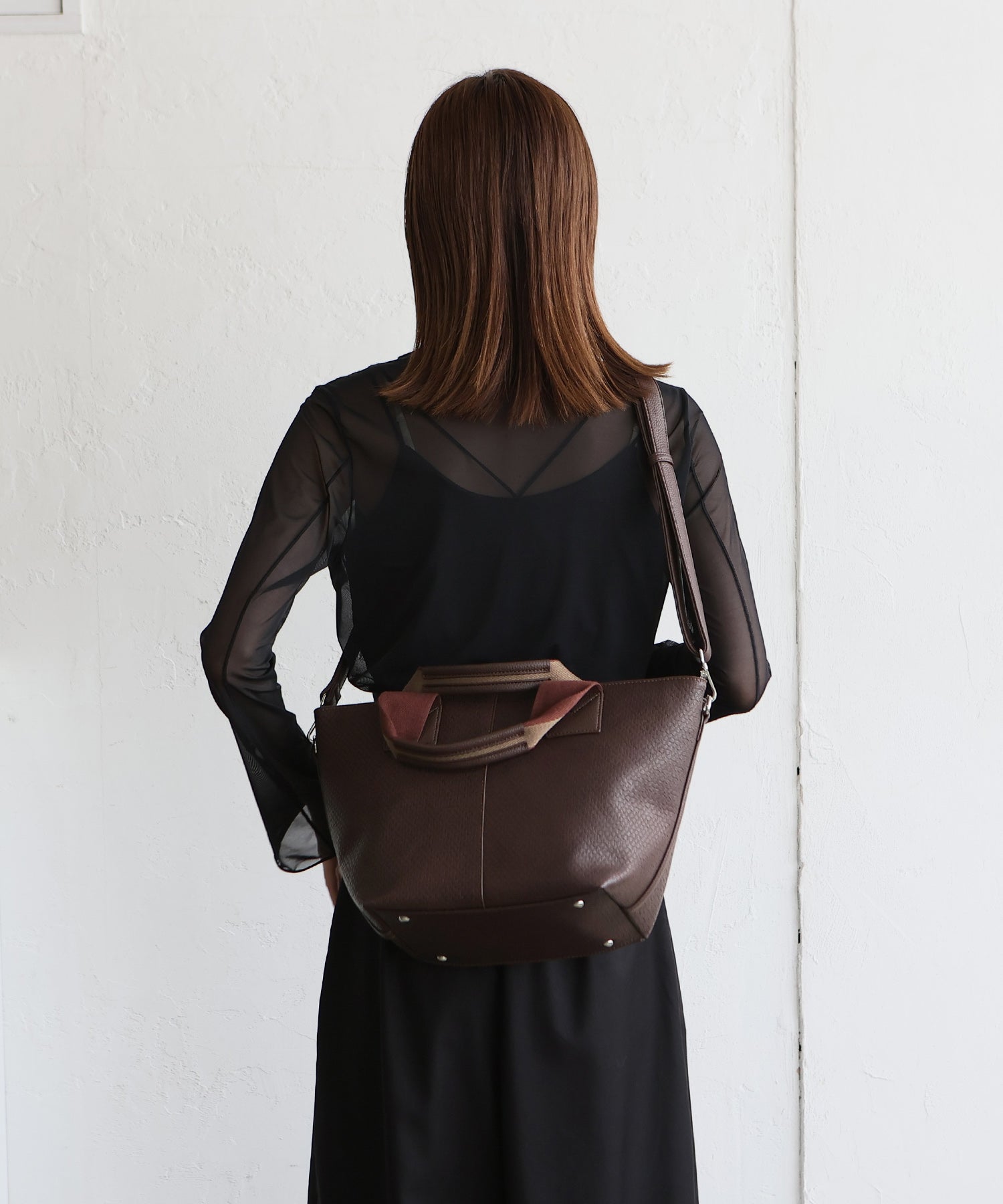 ヴィータフェリーチェ VitaFelice テープハンドル2WAYトートバッグ （DBROWN） DBROWN