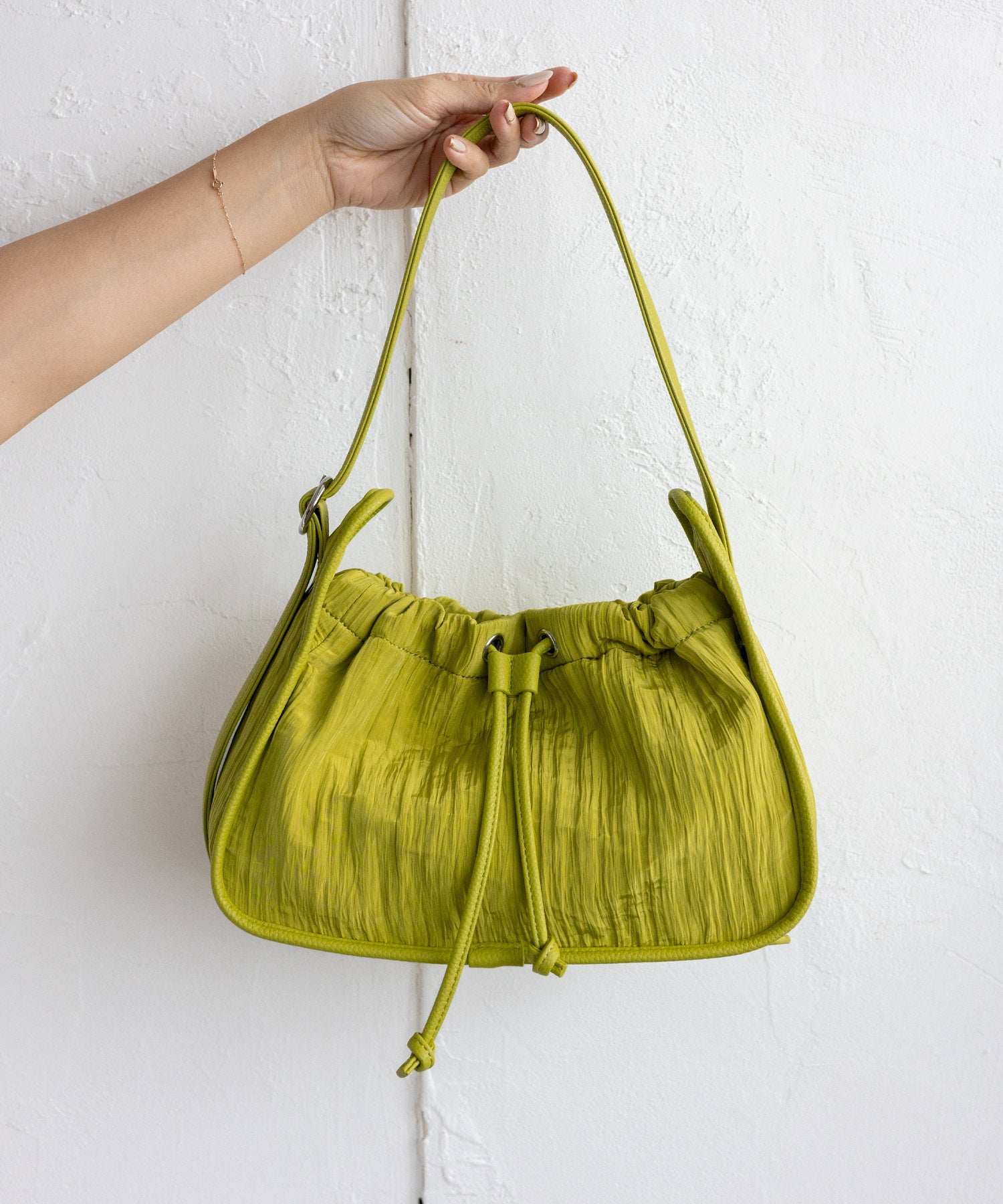ヴィータフェリーチェ VitaFelice プリーツ巾着MINIバッグ （LIME） LIME