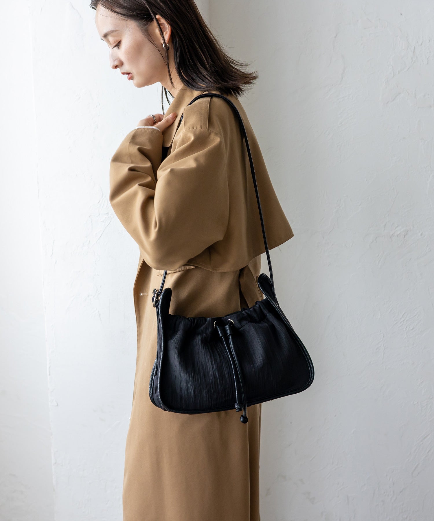 ヴィータフェリーチェ VitaFelice プリーツ巾着MINIバッグ （LIME） LIME