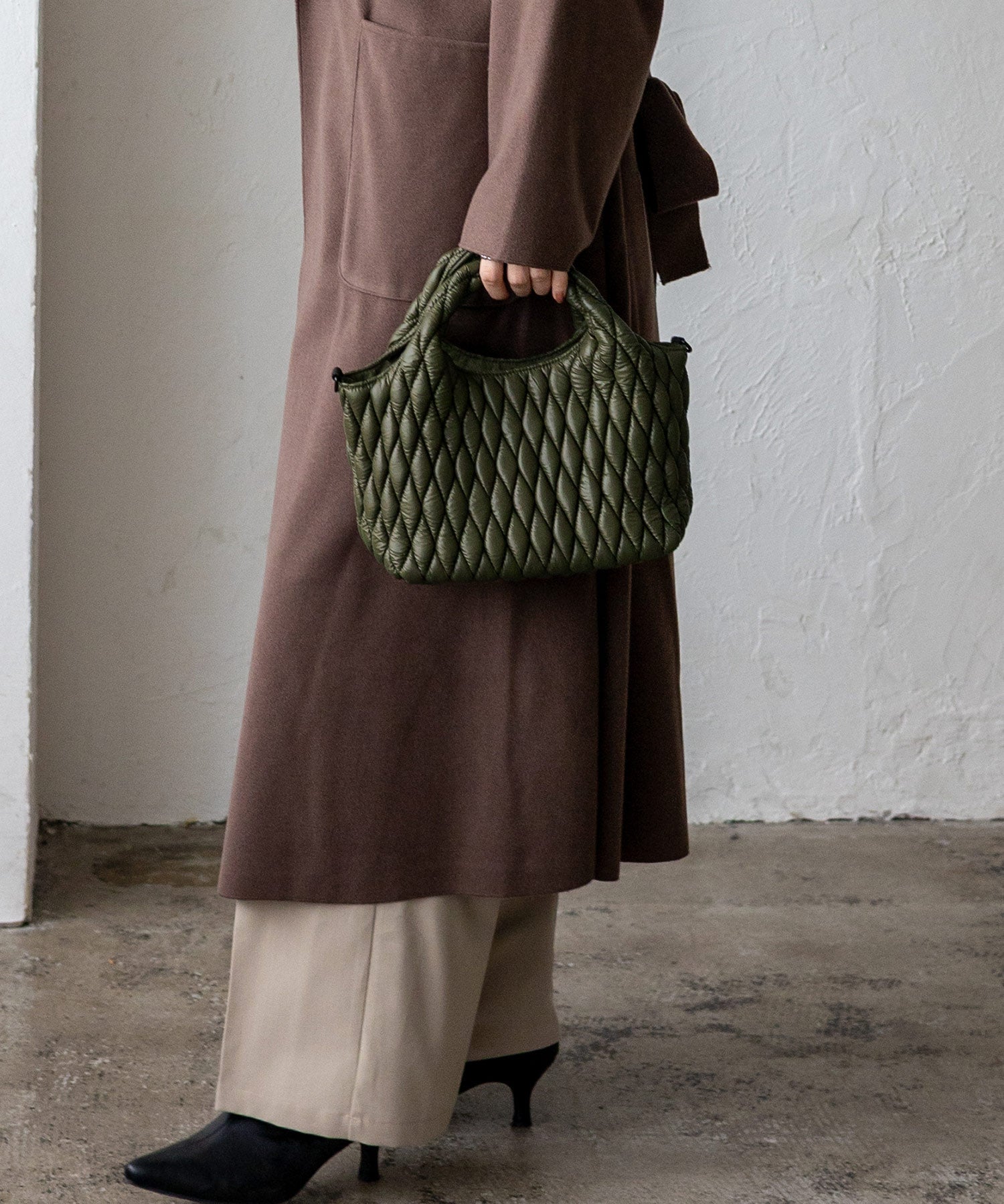 ヴィータフェリーチェ VitaFelice キルティング2wayトートバッグ （KHAKI） KHAKI