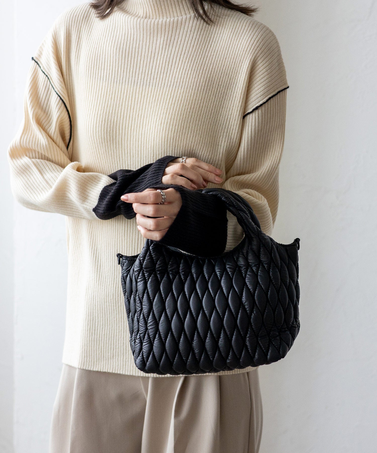 ヴィータフェリーチェ VitaFelice キルティング2wayトートバッグ （KHAKI） KHAKI