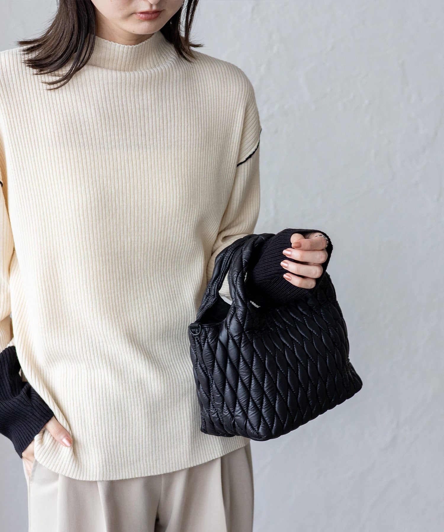 ヴィータフェリーチェ VitaFelice キルティング2wayトートバッグ （KHAKI） KHAKI