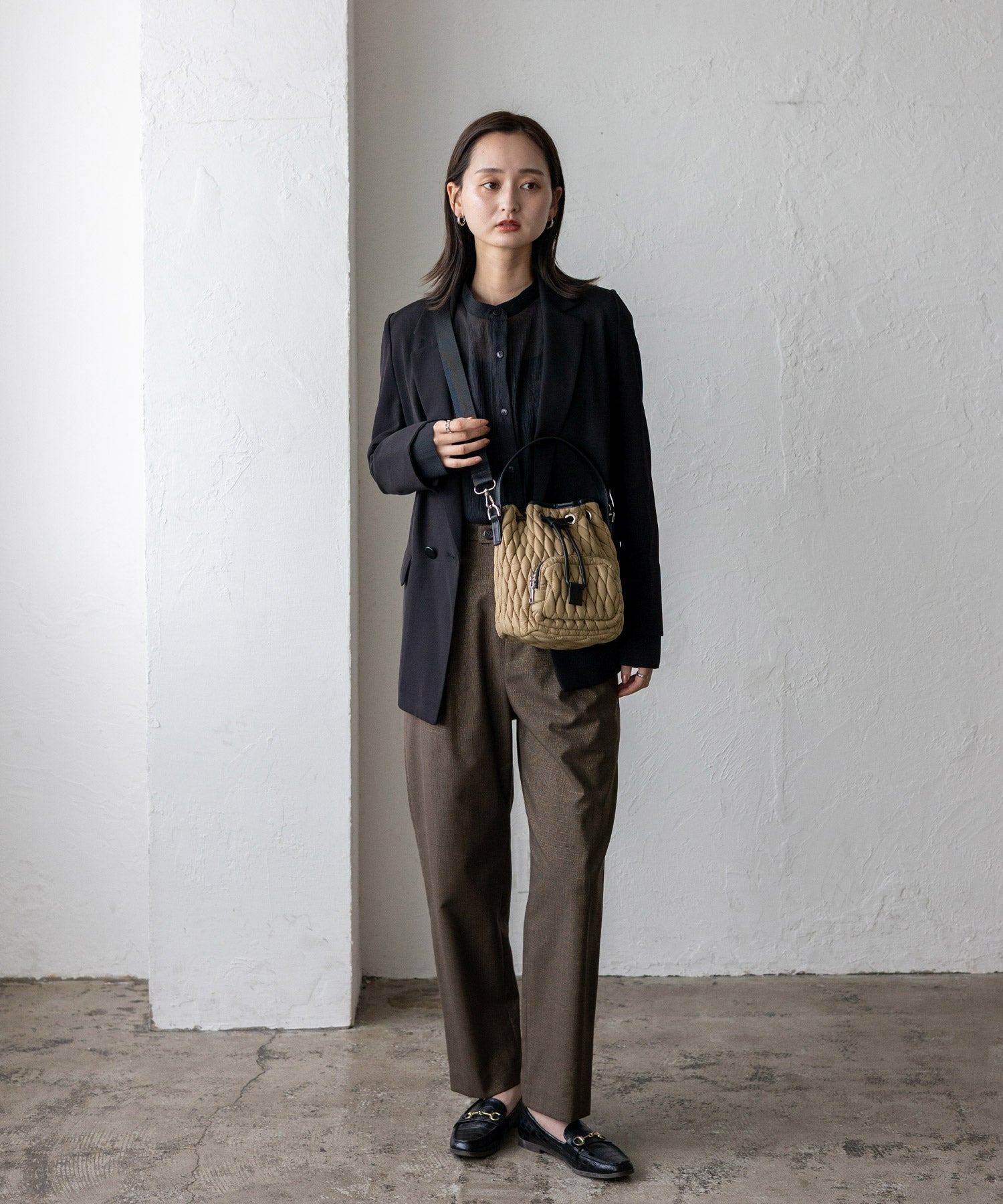 ヴィータフェリーチェ VitaFelice キルティング2way巾着バッグ （BEIGE） BEIGE
