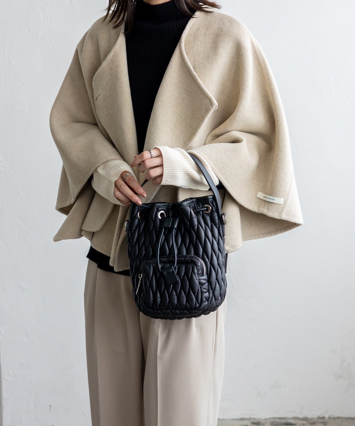 ヴィータフェリーチェ VitaFelice キルティング2way巾着バッグ （BEIGE） BEIGE