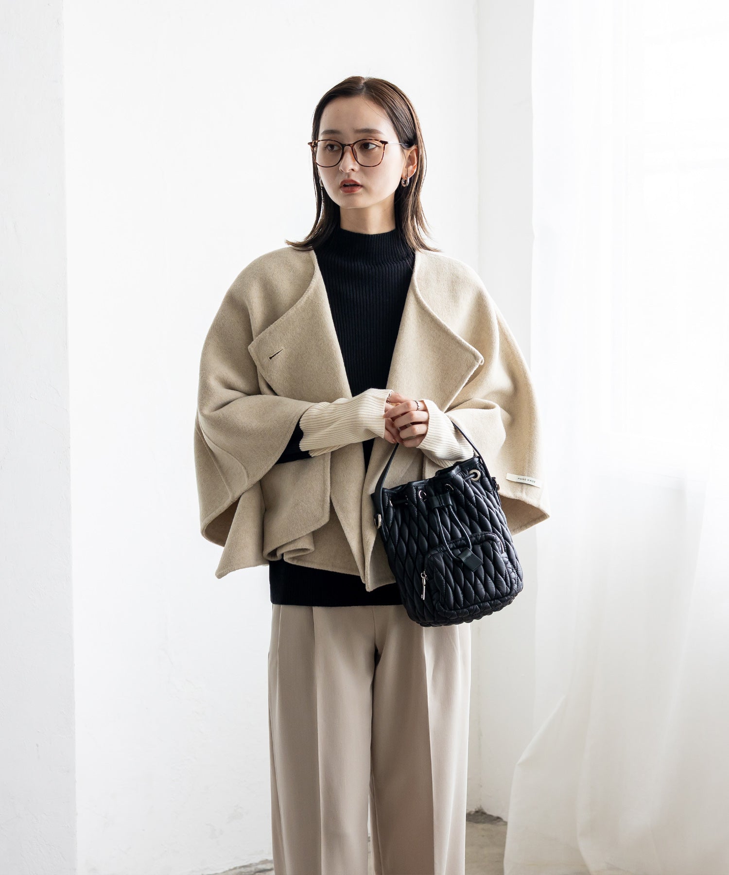 ヴィータフェリーチェ VitaFelice キルティング2way巾着バッグ （BEIGE） BEIGE