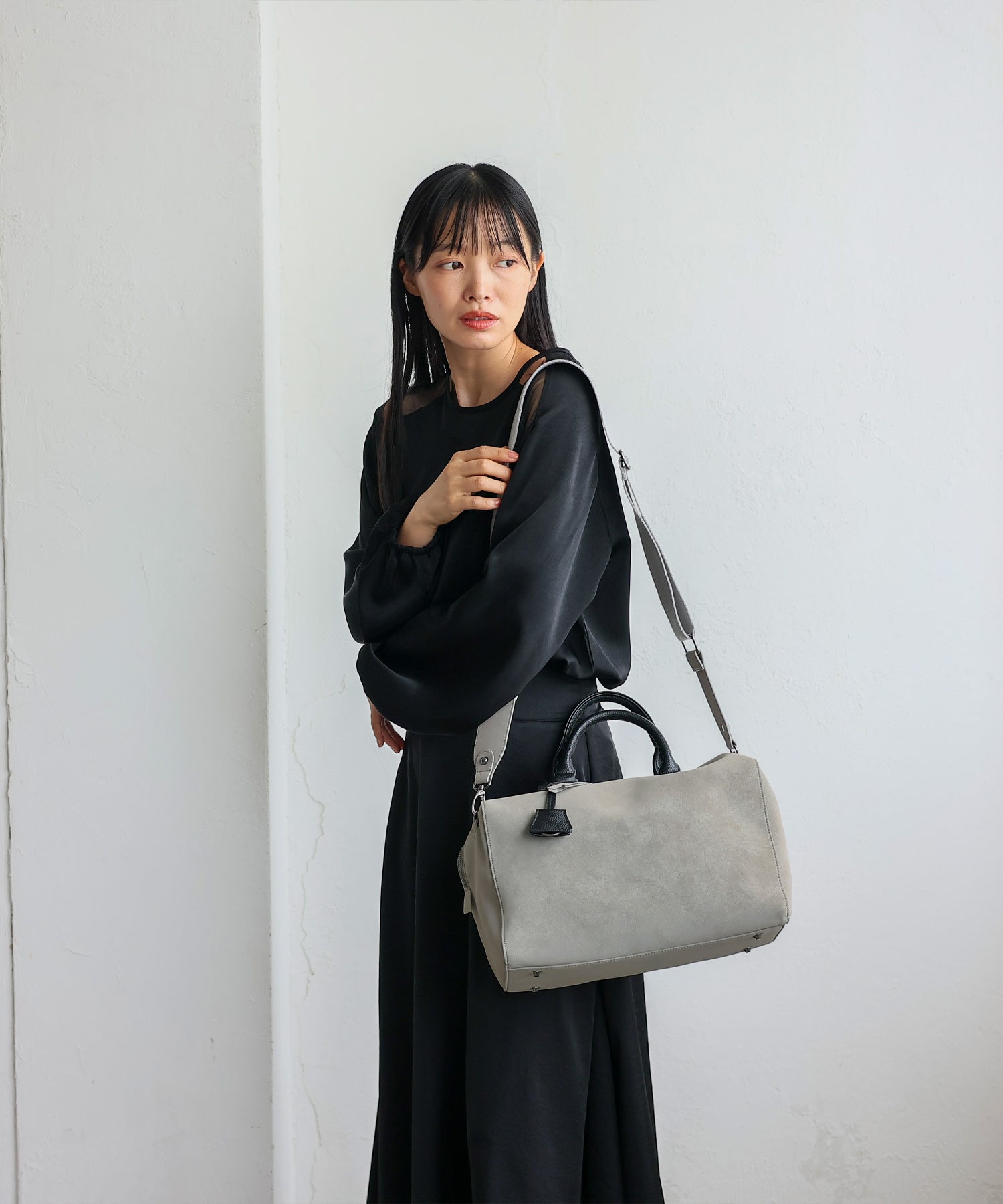 ヴィータフェリーチェ VitaFelice スエードタッチ2wayボストンバッグ （GRAY） GRAY