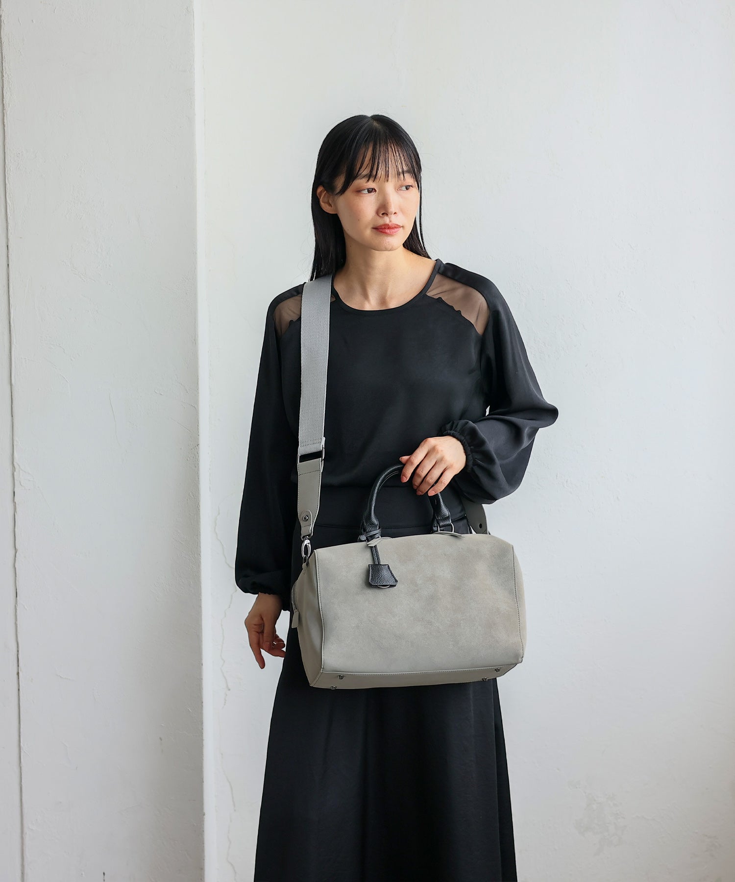 ヴィータフェリーチェ VitaFelice スエードタッチ2wayボストンバッグ （GRAY） GRAY