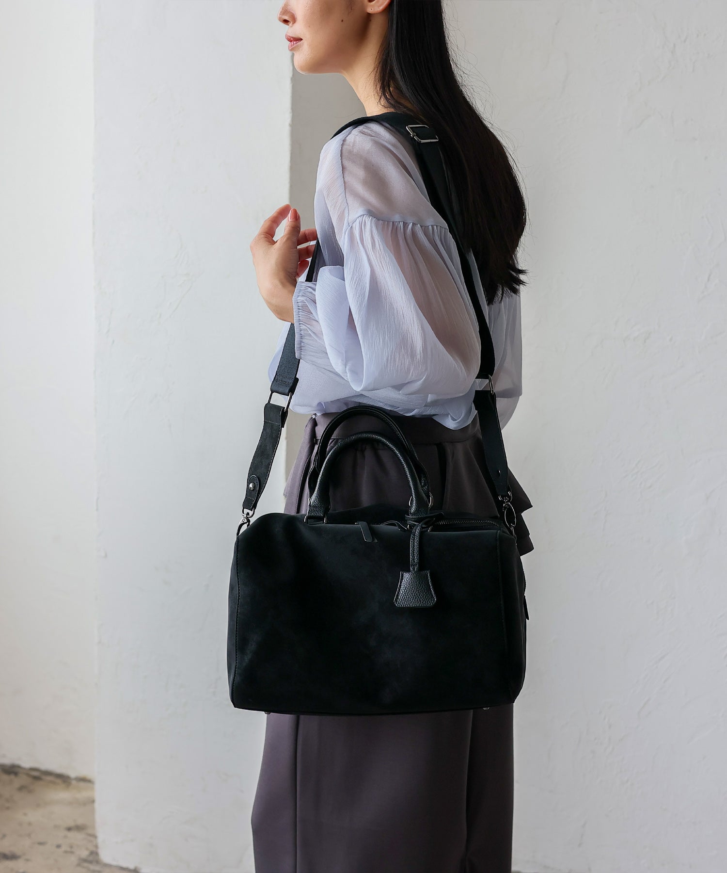 ヴィータフェリーチェ VitaFelice スエードタッチ2wayボストンバッグ （GRAY） GRAY