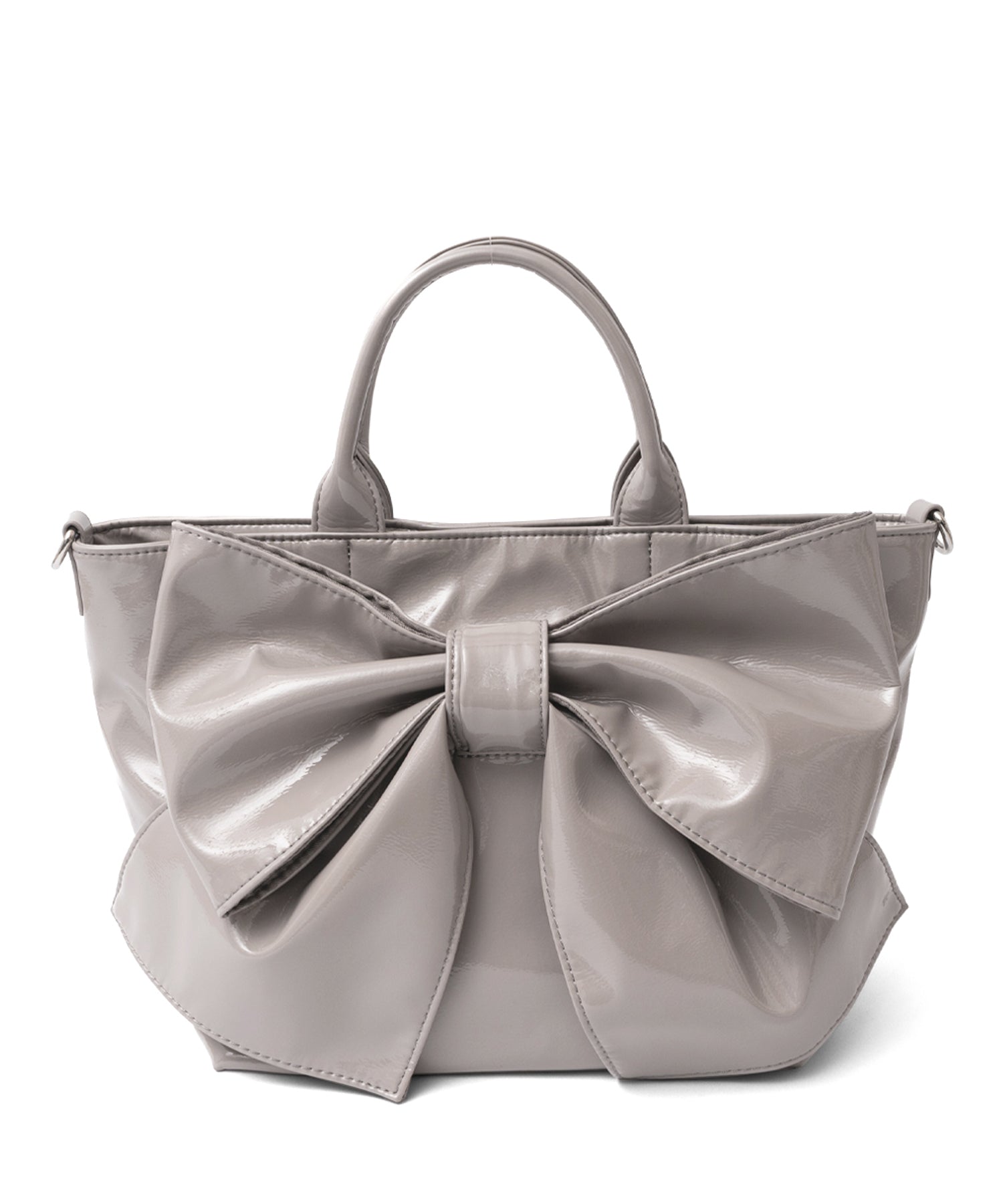 ヴィータフェリーチェ VitaFelice エナメル2wayリボントートバッグ （MOCHA） MOCHA