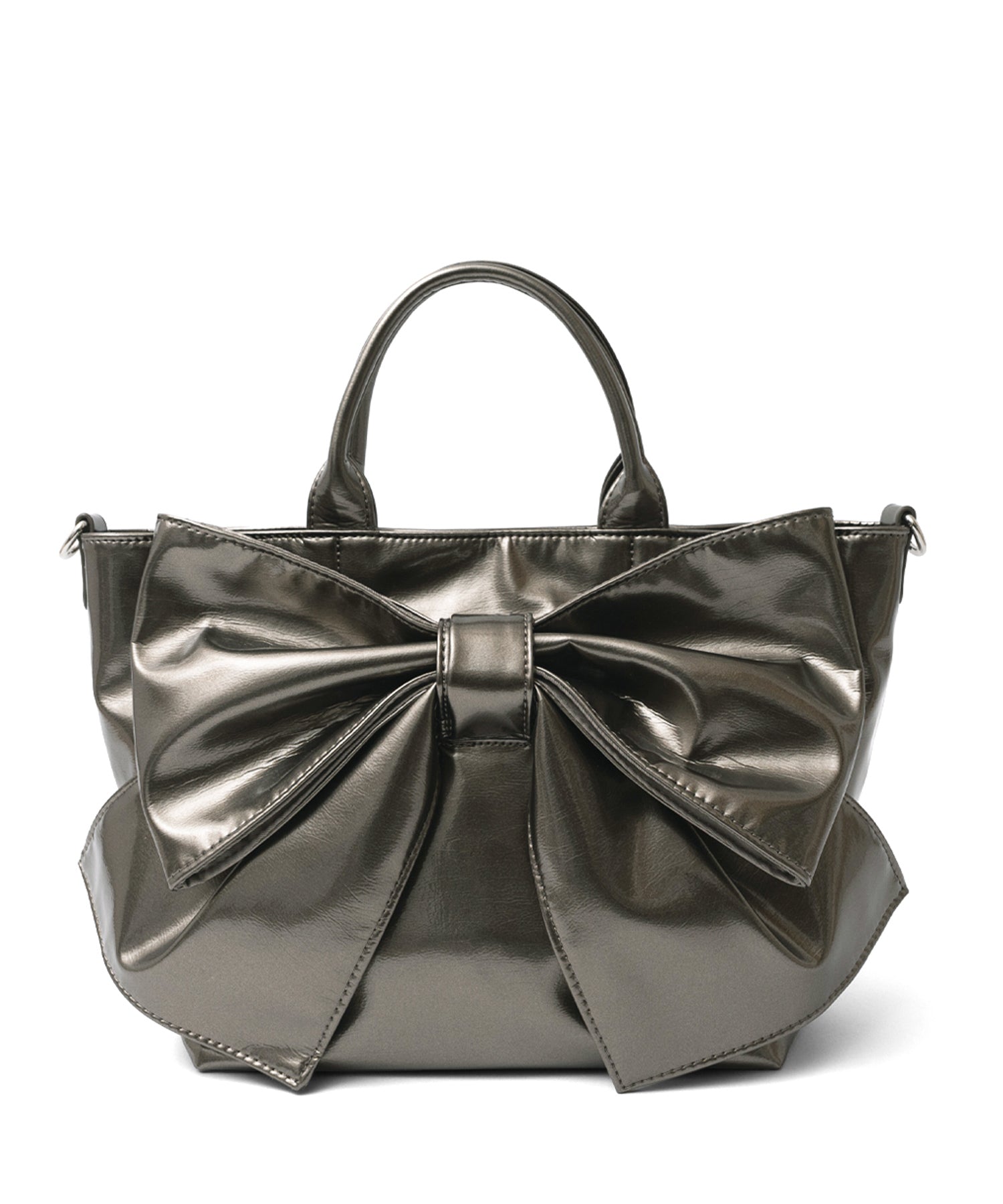 ヴィータフェリーチェ VitaFelice エナメル2wayリボントートバッグ （MOCHA） MOCHA