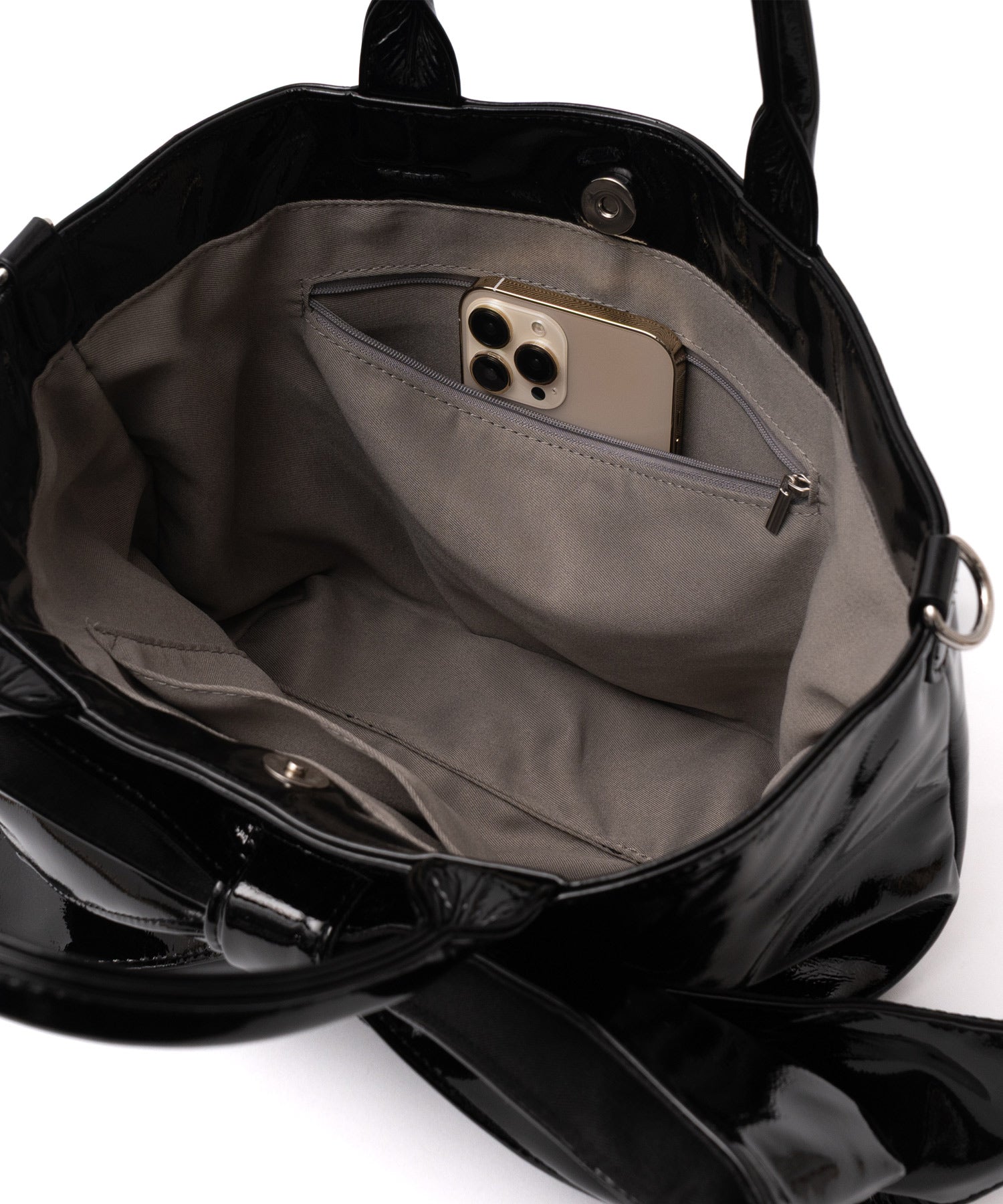 ヴィータフェリーチェ VitaFelice エナメル2wayリボントートバッグ （MOCHA） MOCHA