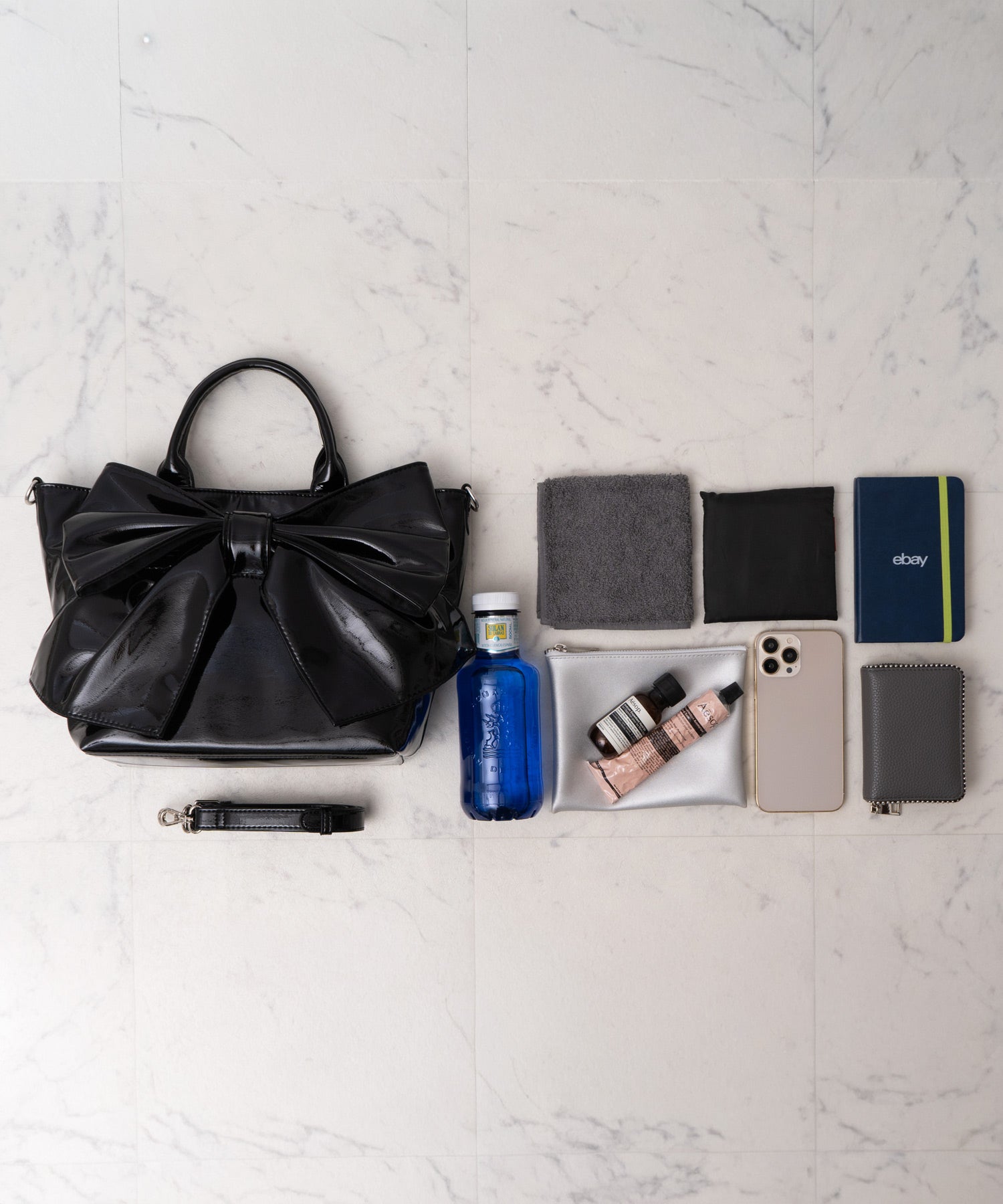 ヴィータフェリーチェ VitaFelice エナメル2wayリボントートバッグ （MOCHA） MOCHA