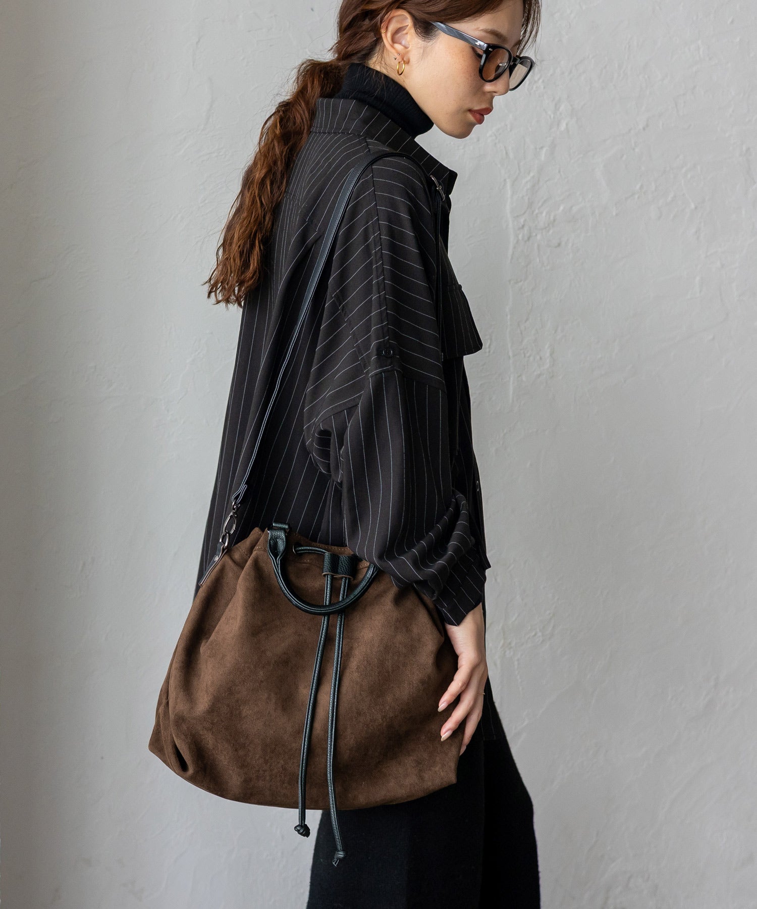 ヴィータフェリーチェ VitaFelice 巾着2wayトートバッグ ショルダーバッグ （SBROWN） SBROWN
