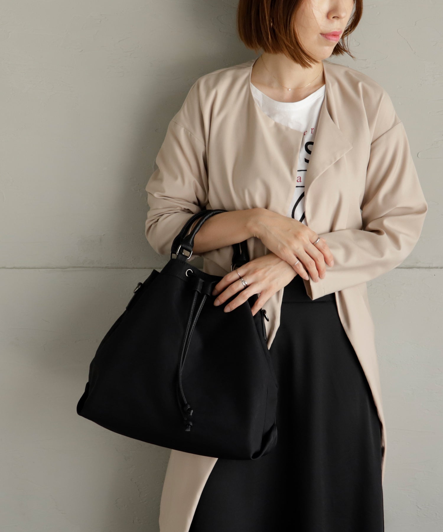 ヴィータフェリーチェ VitaFelice 巾着2wayトートバッグ ショルダーバッグ （SBROWN） SBROWN
