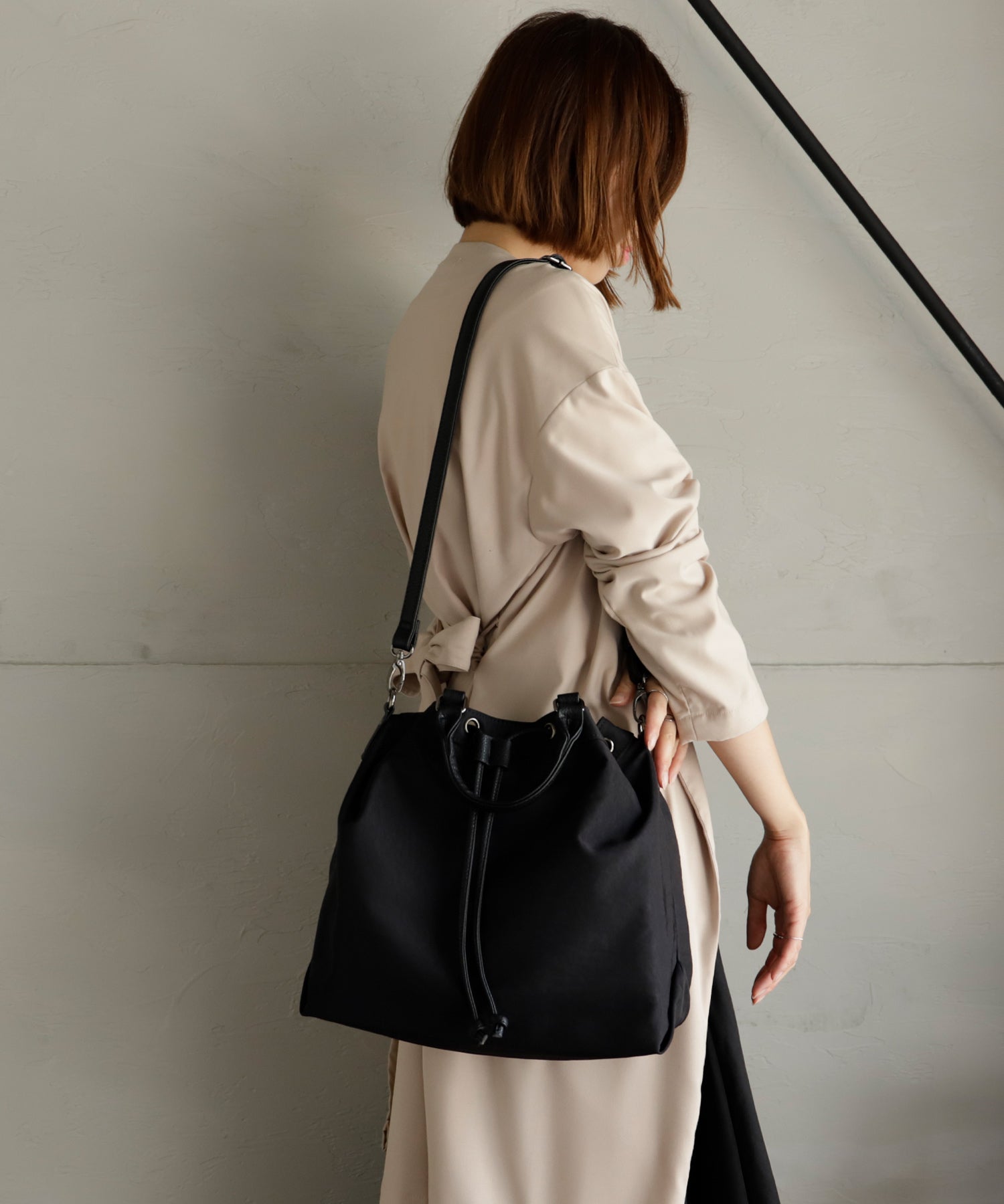 ヴィータフェリーチェ VitaFelice 巾着2wayトートバッグ ショルダーバッグ （SBROWN） SBROWN