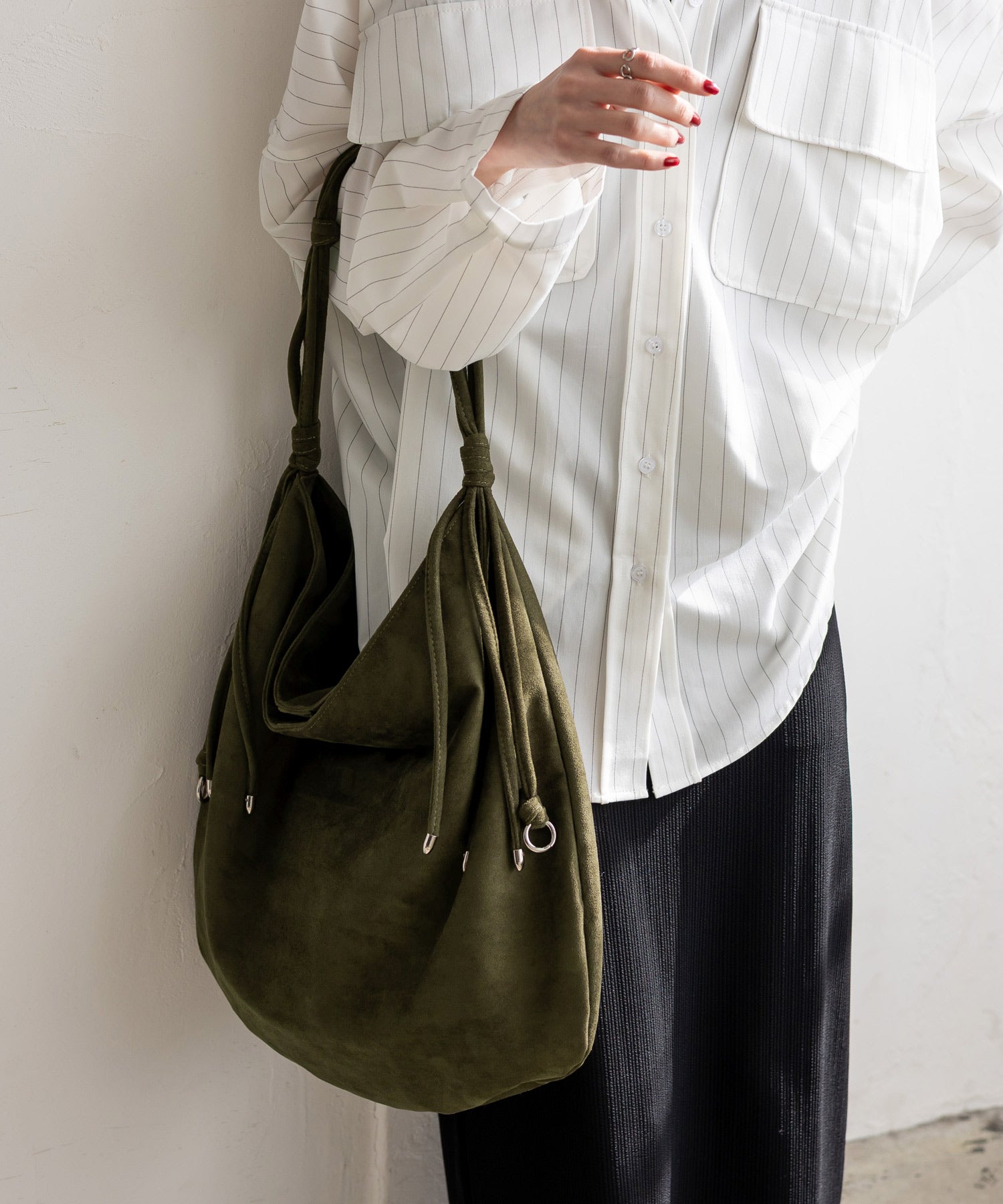 ヴィータフェリーチェ VitaFelice スエードワンハンドルバッグ （KHAKI） KHAKI