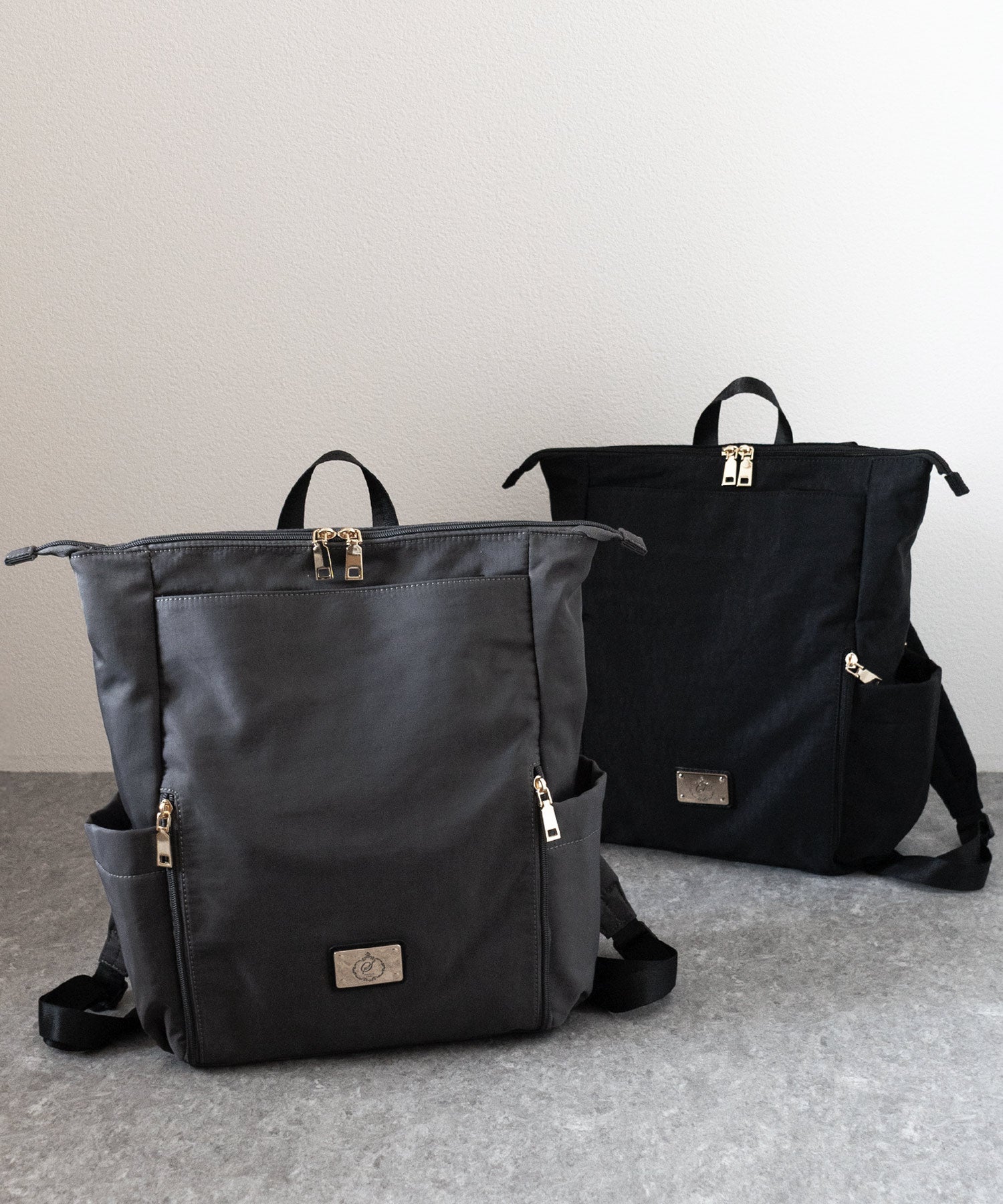 ヴィータフェリーチェ VitaFelice ゴールドプレートナイロン2wayリュック （BLACK） BLACK