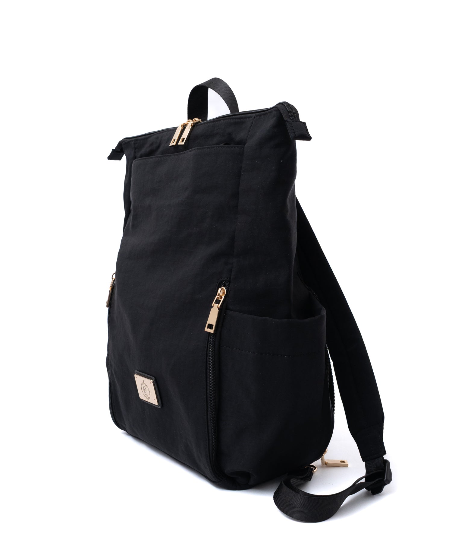 ヴィータフェリーチェ VitaFelice ゴールドプレートナイロン2wayリュック （BLACK） BLACK