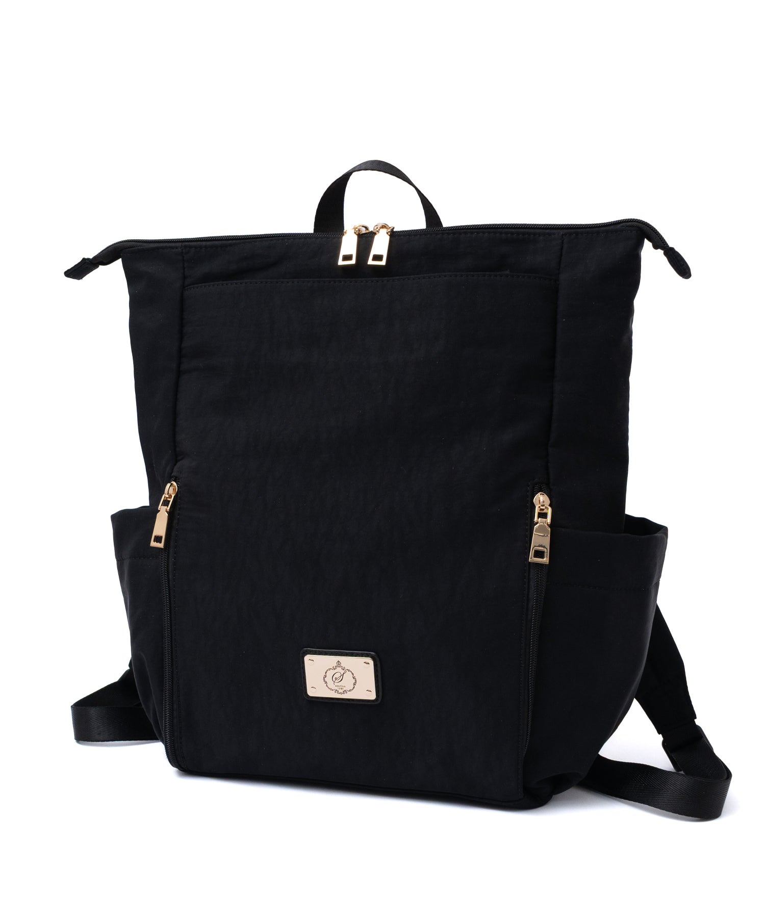 ヴィータフェリーチェ VitaFelice ゴールドプレートナイロン2wayリュック （BLACK） BLACK