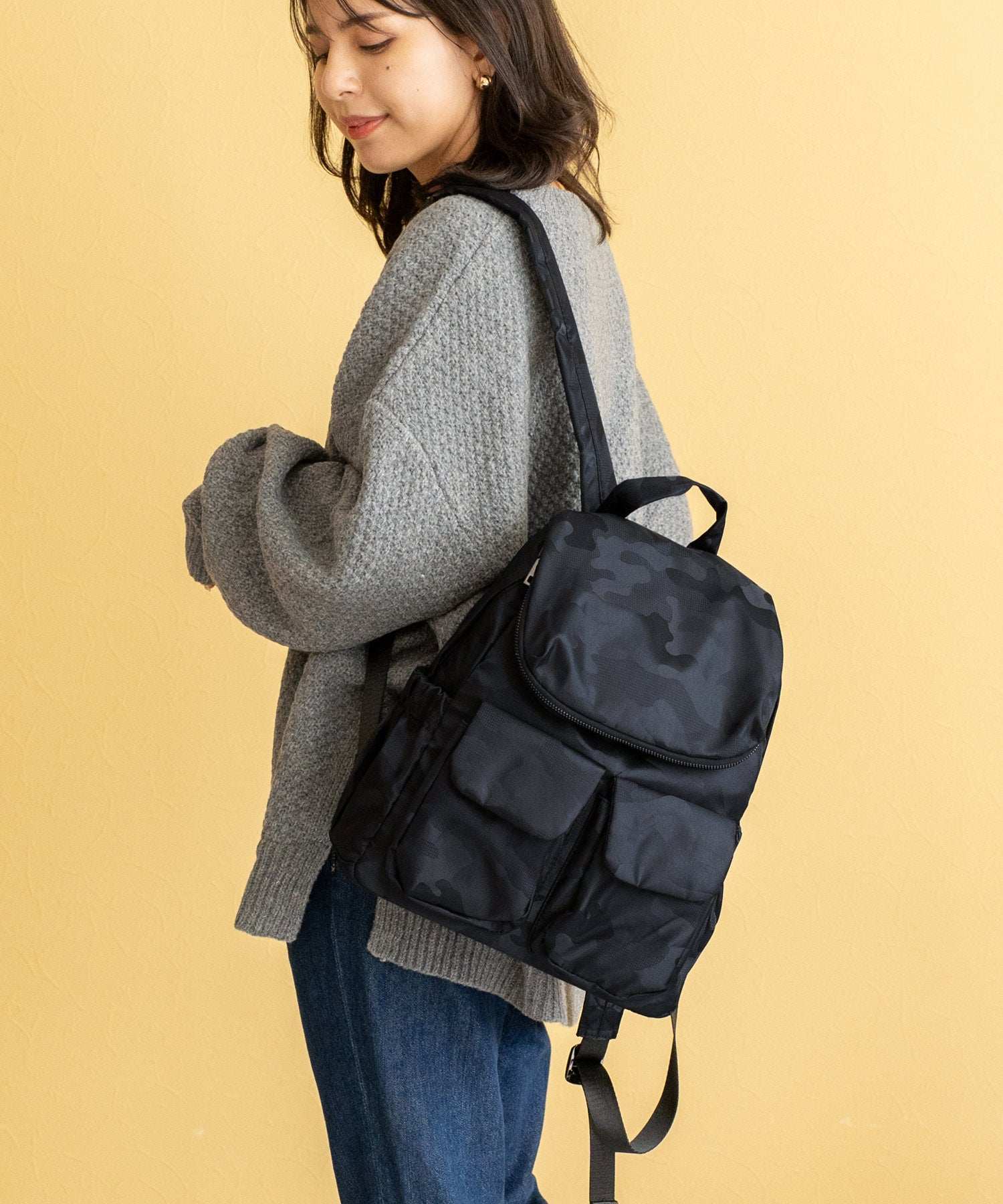 ヴィータフェリーチェ VitaFelice 10ポケットナイロンリュックサック （BLACK） BLACK