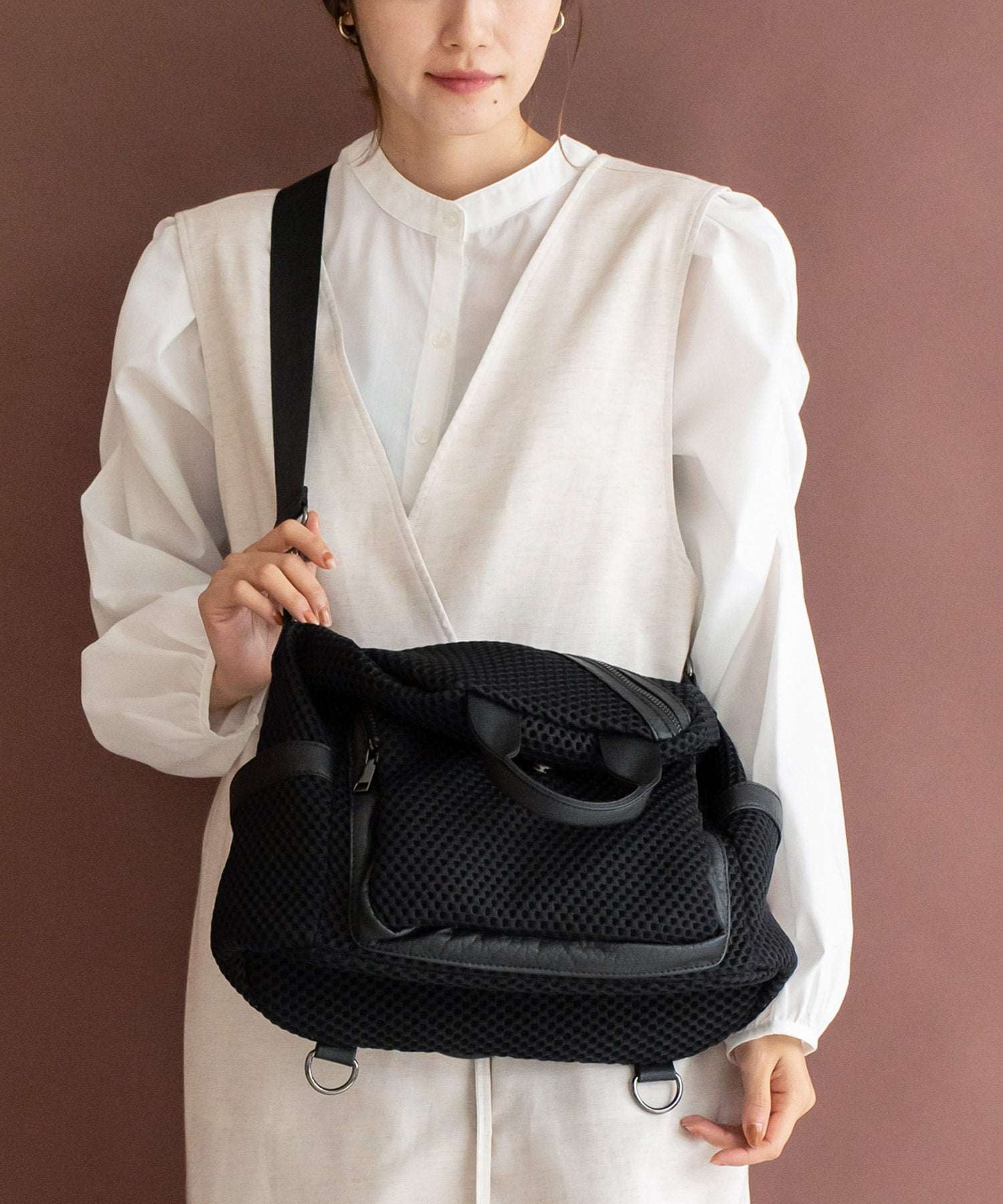 ヴィータフェリーチェ VitaFelice メッシュ3wayミニリュック （BLACK） BLACK