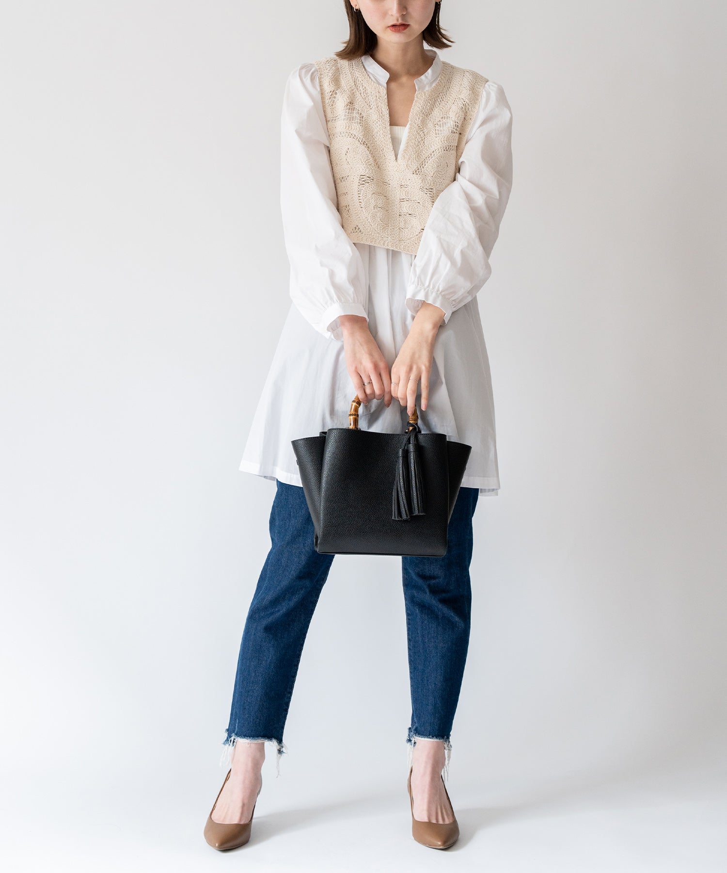 ヴィータフェリーチェ VitaFelice バンブーハンドル2wayミニバッグ （LIGHTBLUE） LIGHTBLUE