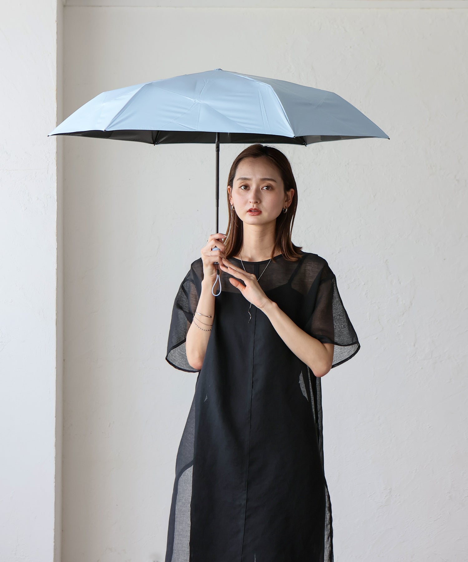 ヴィータフェリーチェ VitaFelice 晴雨兼用折りたたみ日傘（形状記憶） （BLUE） BLUE