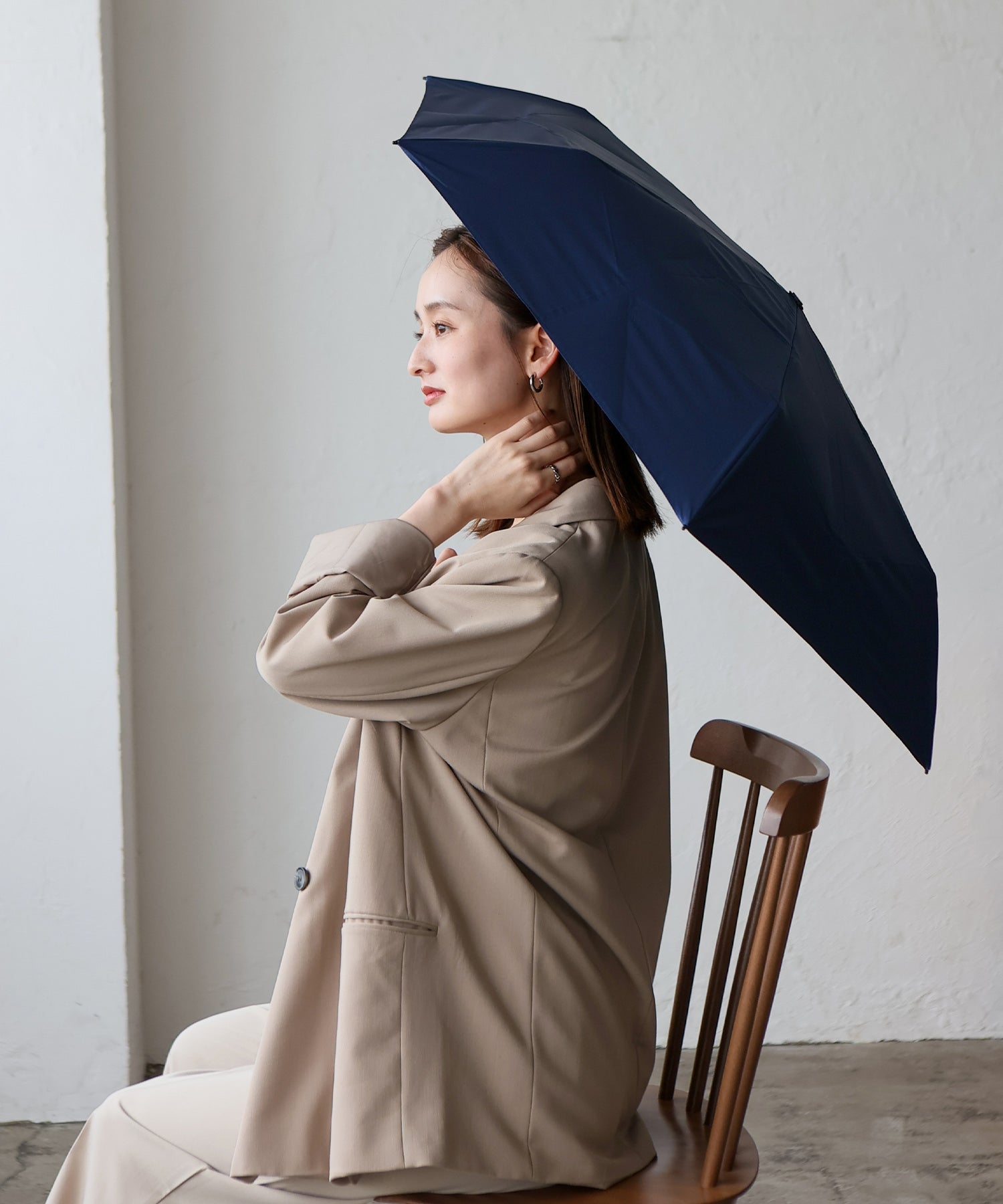 ヴィータフェリーチェ VitaFelice 晴雨兼用折りたたみ日傘（形状記憶） （BLUE） BLUE