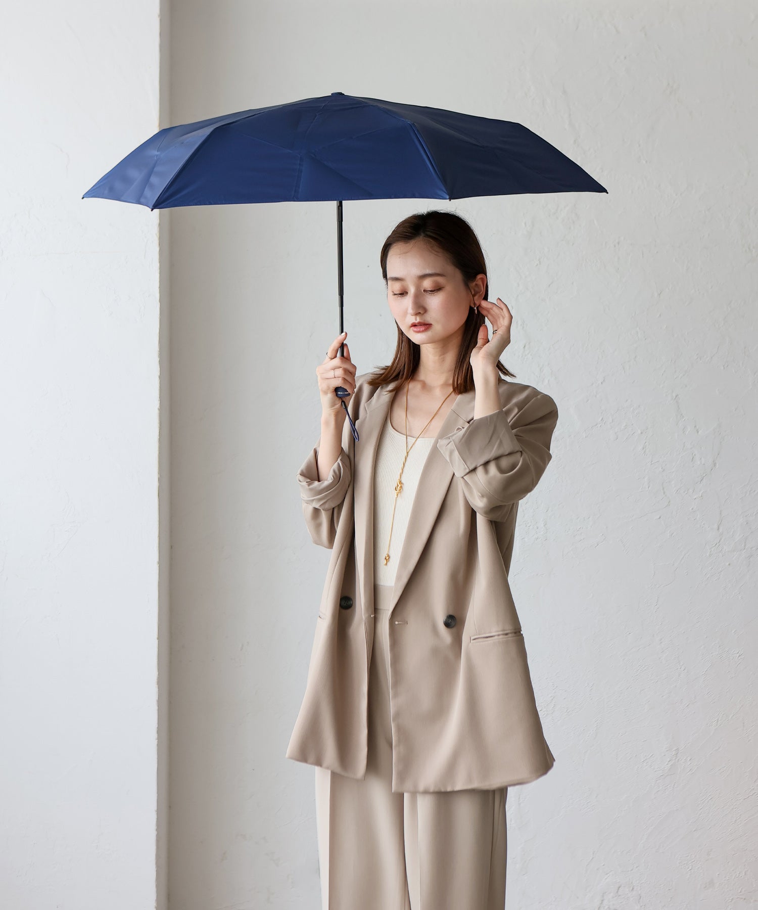 ヴィータフェリーチェ VitaFelice 晴雨兼用折りたたみ日傘（形状記憶） （BLUE） BLUE